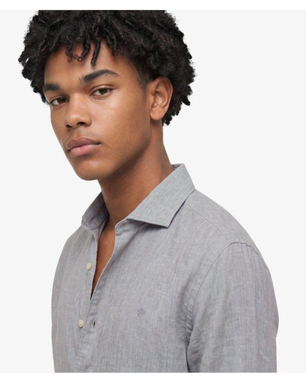 Superdry Gray & Co Riviera Long Sleeve Linen Shirt for men