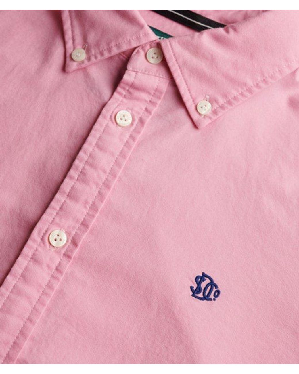 Superdry Pink & Co Slim Oxford Button Down Long Sleeve Shirt