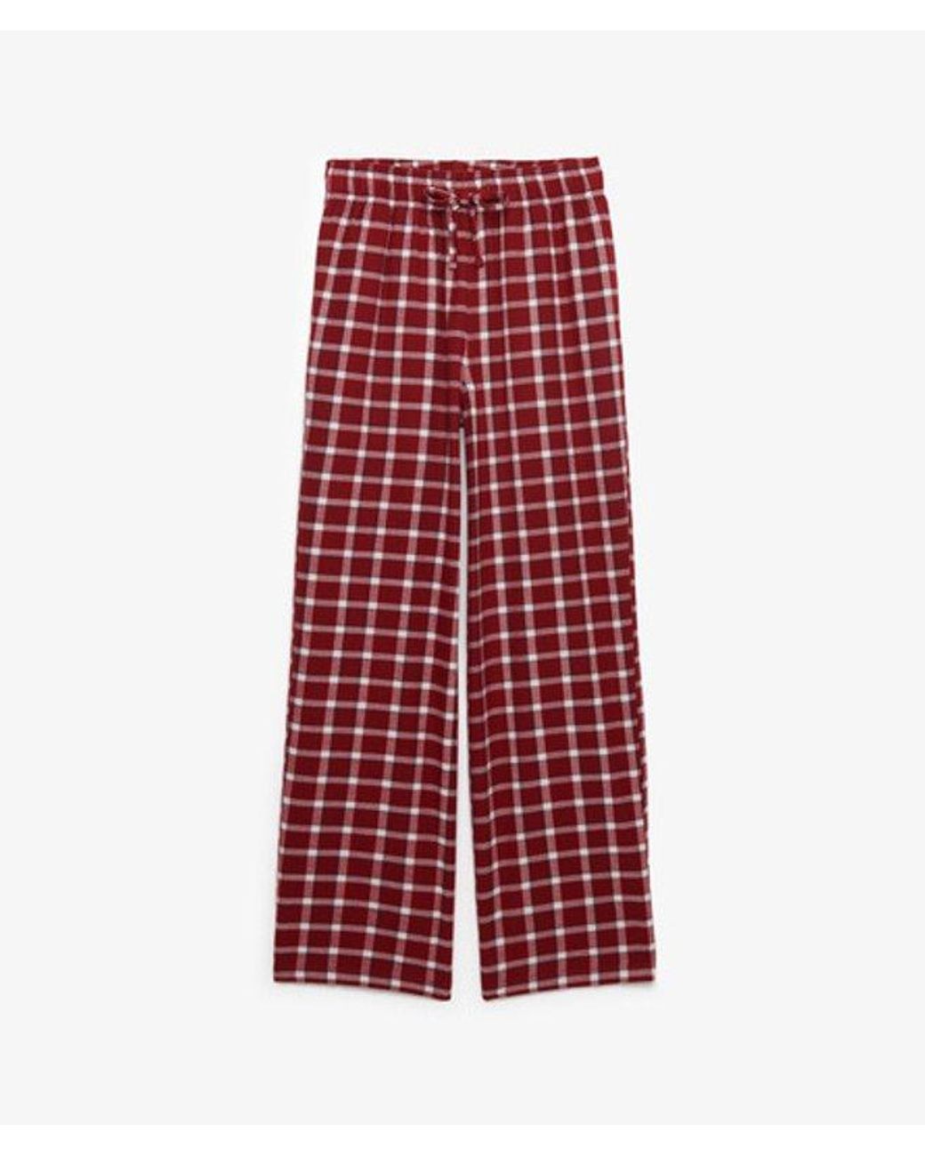 Superdry Red & Co Cotton Check Elastic Trousers