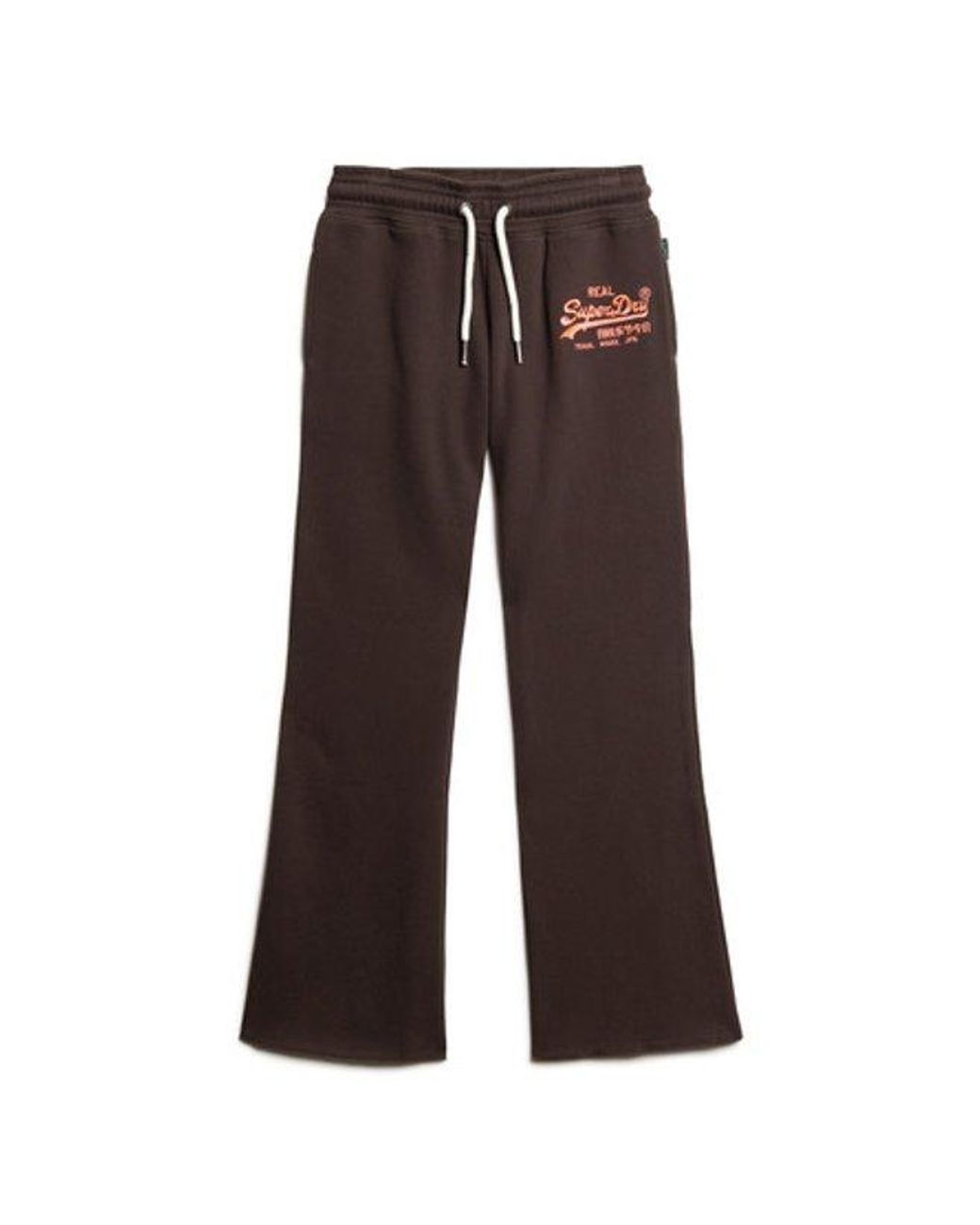 Superdry Pink & Co Ladies Classic Embroidered Neon Vintage Logo Low Rise Flare joggers
