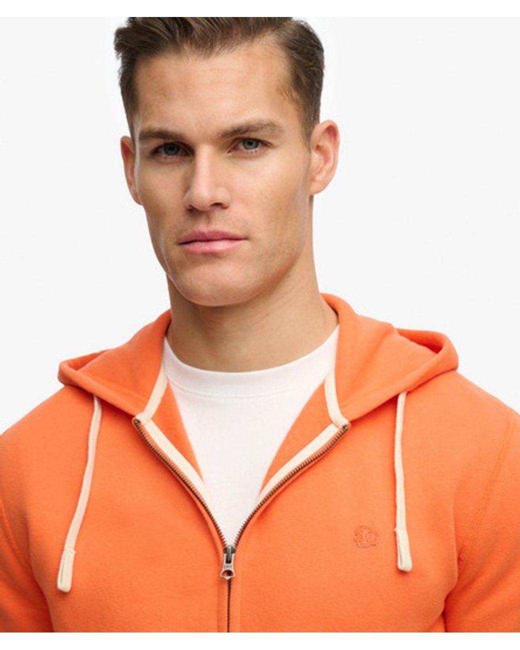 Superdry Orange & Co Monogram Embroidered Zip Hoodie for men