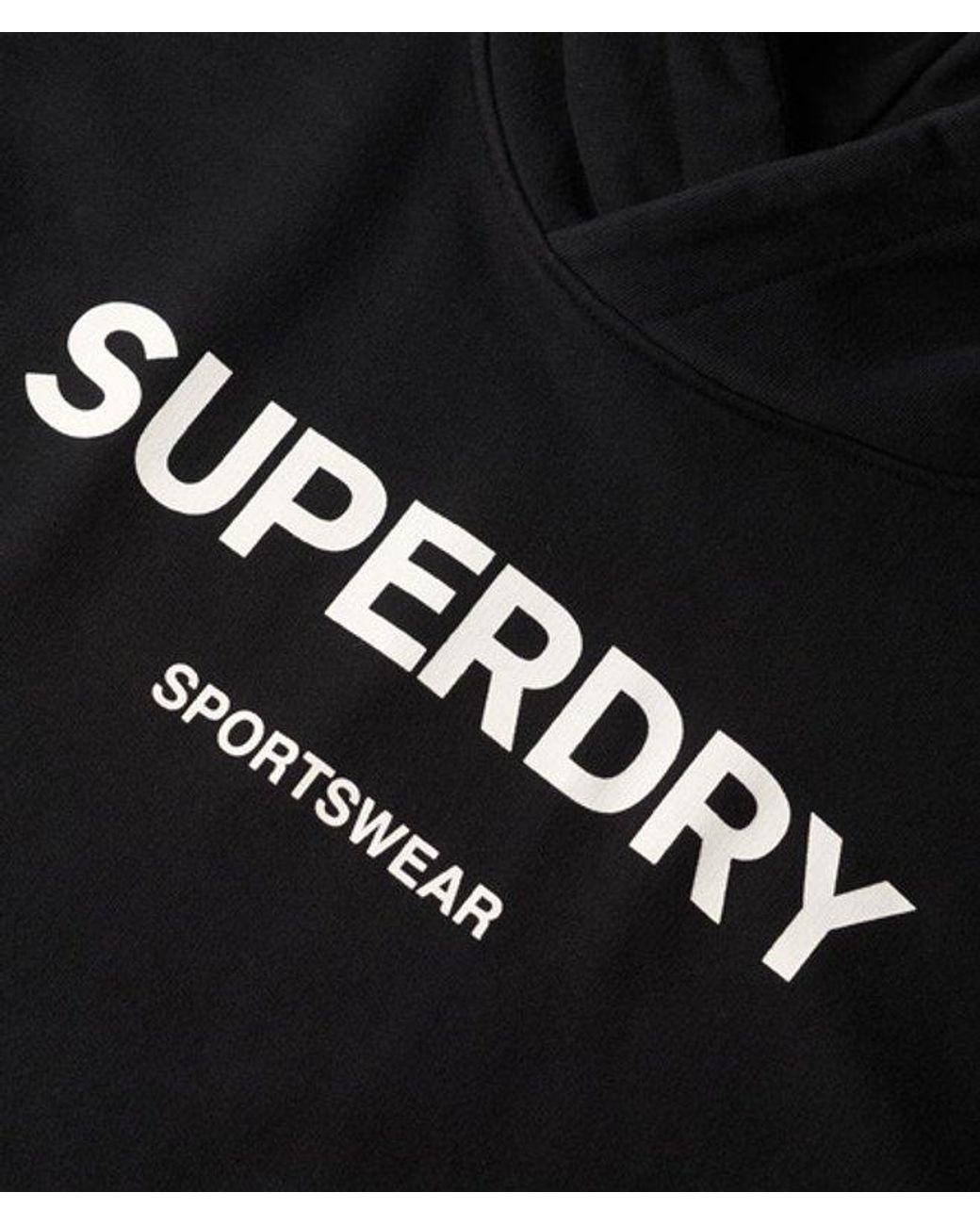 Superdry Black Core Sport Crop Box Hoodie