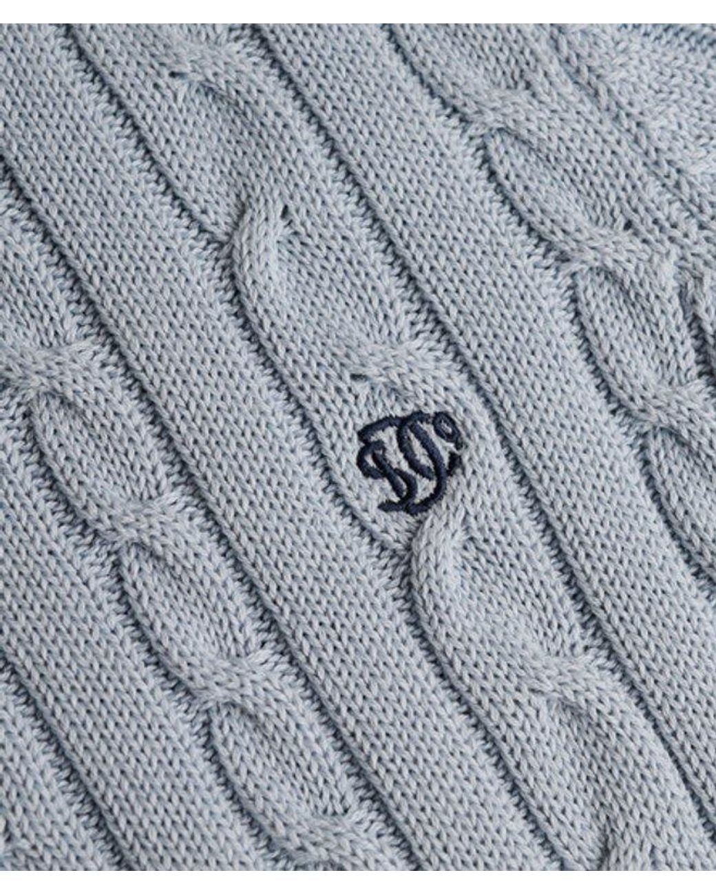 Superdry Essentials Sd & Co Kabelgebreide Trui in het Blue