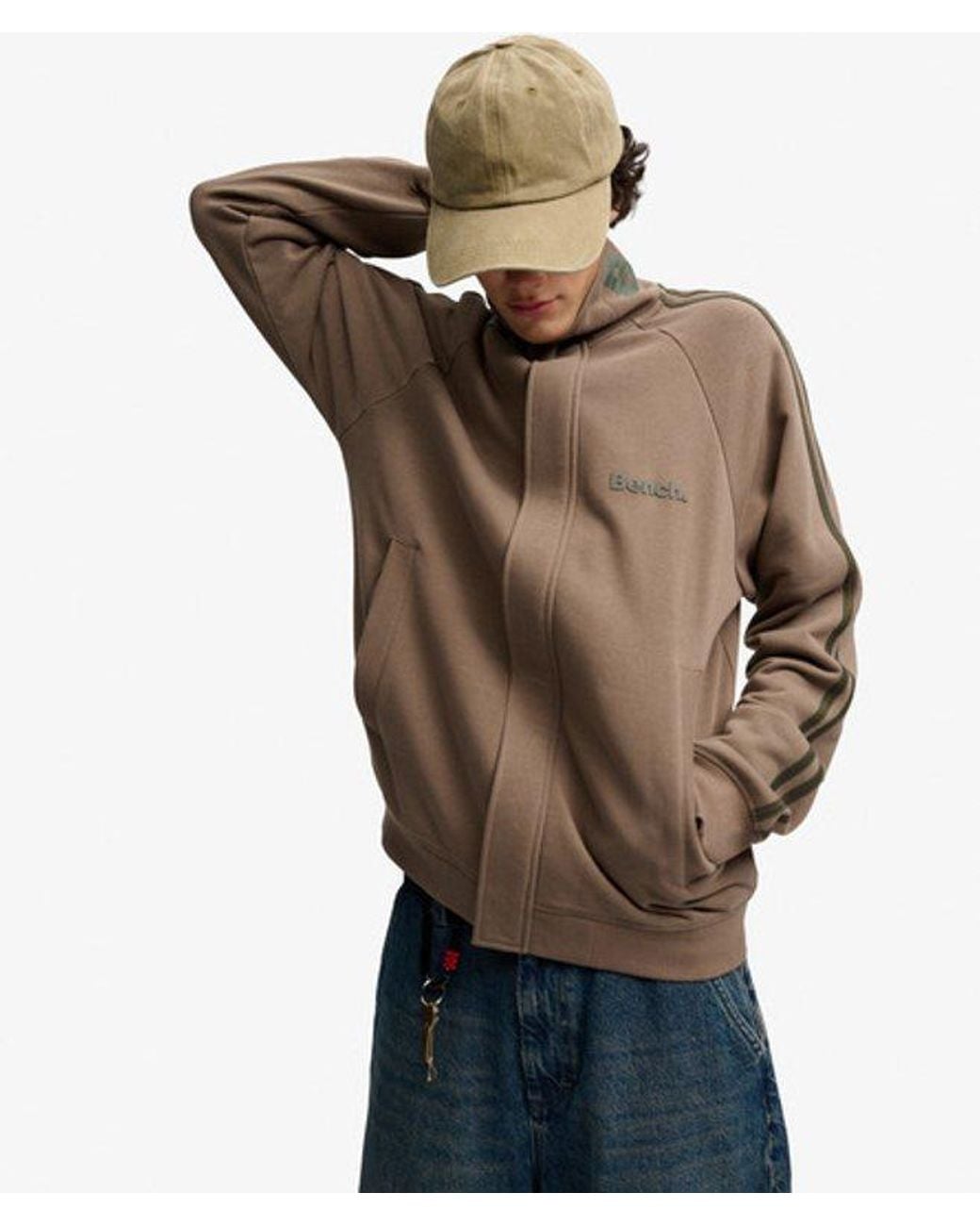 Superdry Brown Bench High Neck Stripe Track Top for men