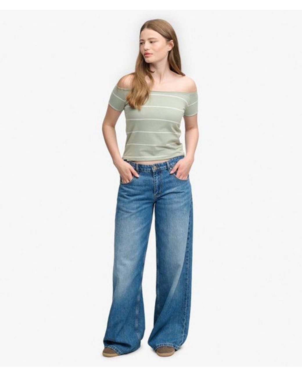 Superdry Natural & Co Bardot Short Sleeve Off Shoulder Top