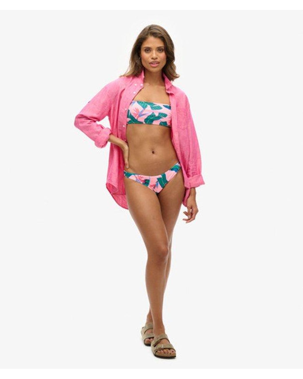 Superdry Pink & Co Tropical Bandeau Bikini Top