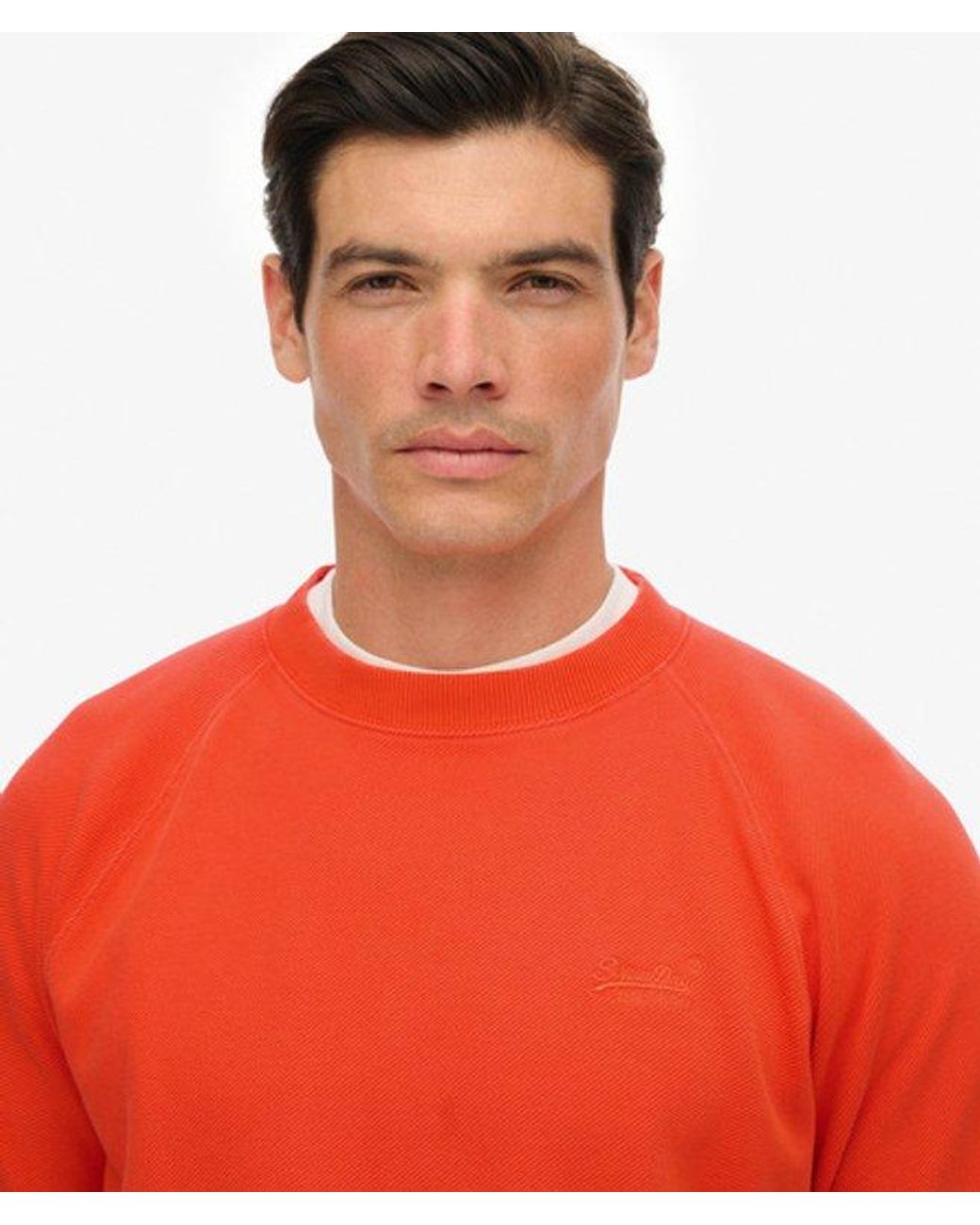 Superdry Red & Co Essential Logo Raglan Crew Sweatshirt for men