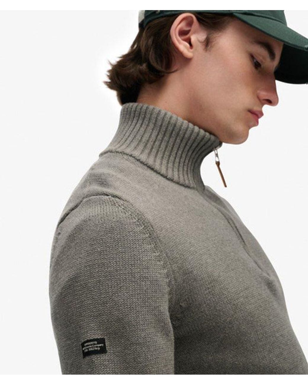 Superdry Gray & Co Cotton Classics Half-zip Knitted Jumper for men