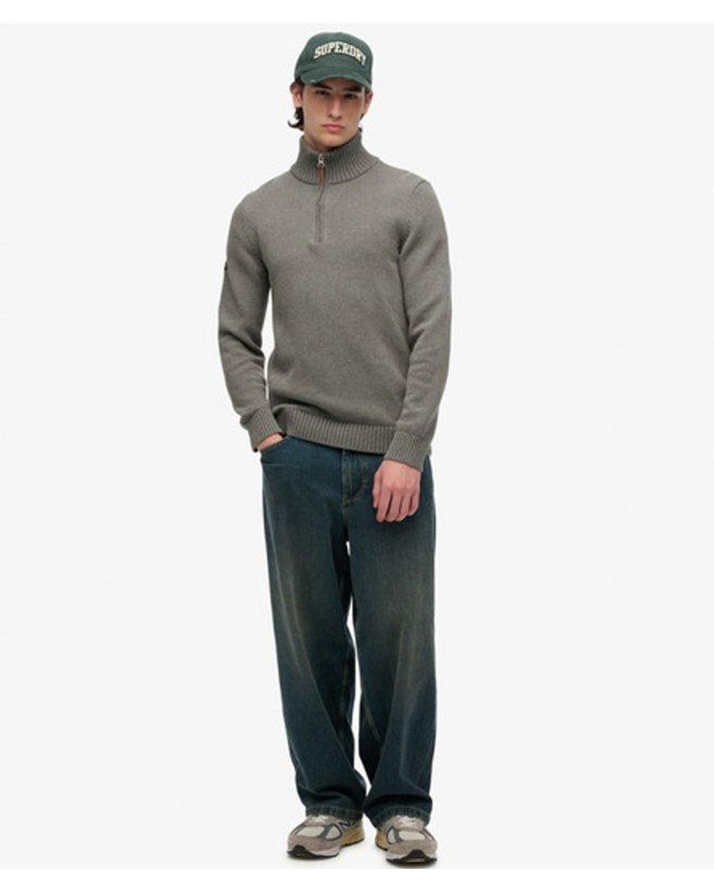 Superdry Gray & Co Cotton Classics Half-zip Knitted Jumper for men