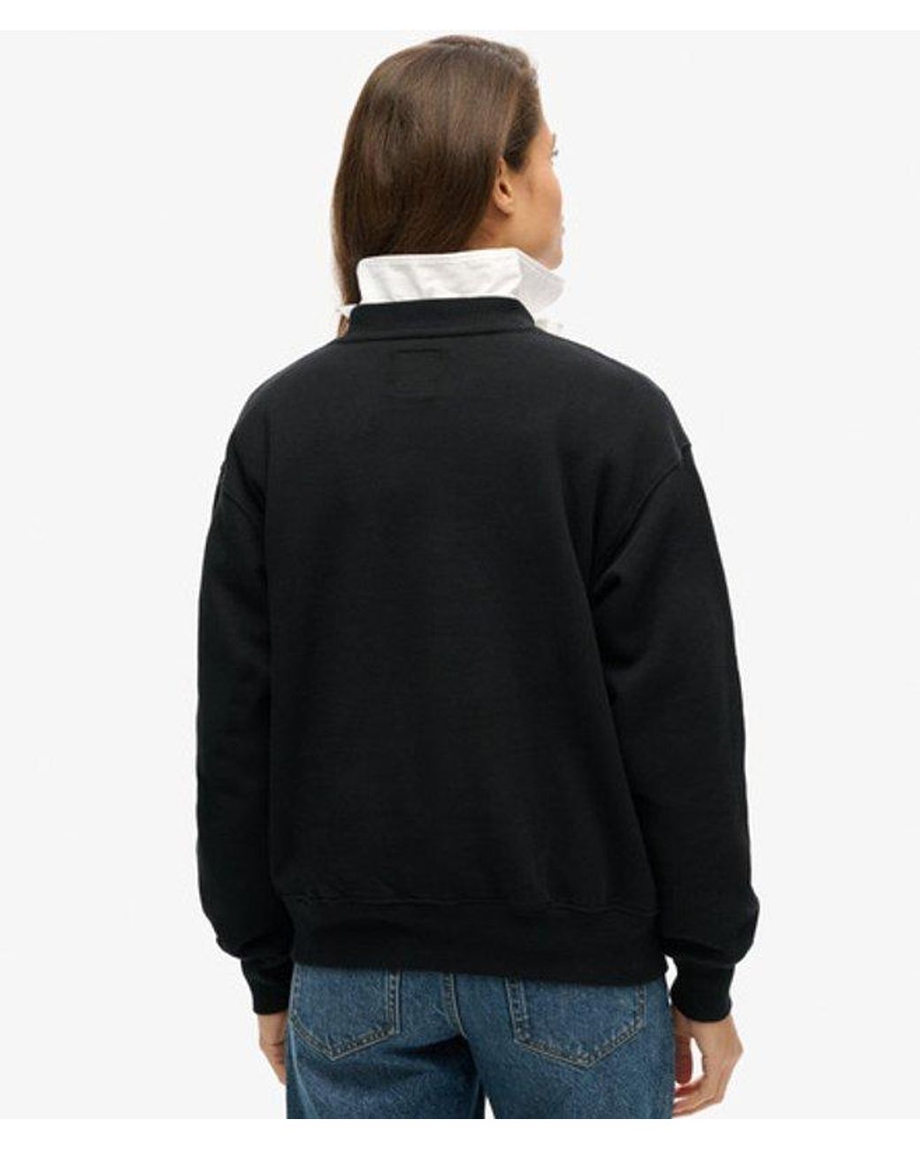 Superdry Black & Co Luxe Metallic Logo Sweatshirt