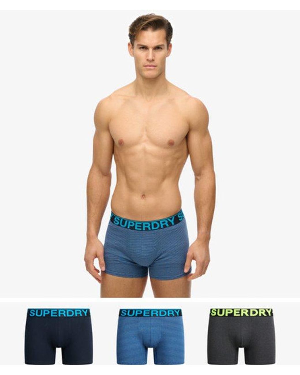 Superdry Boxershort Drieverpakking in het Blue voor heren