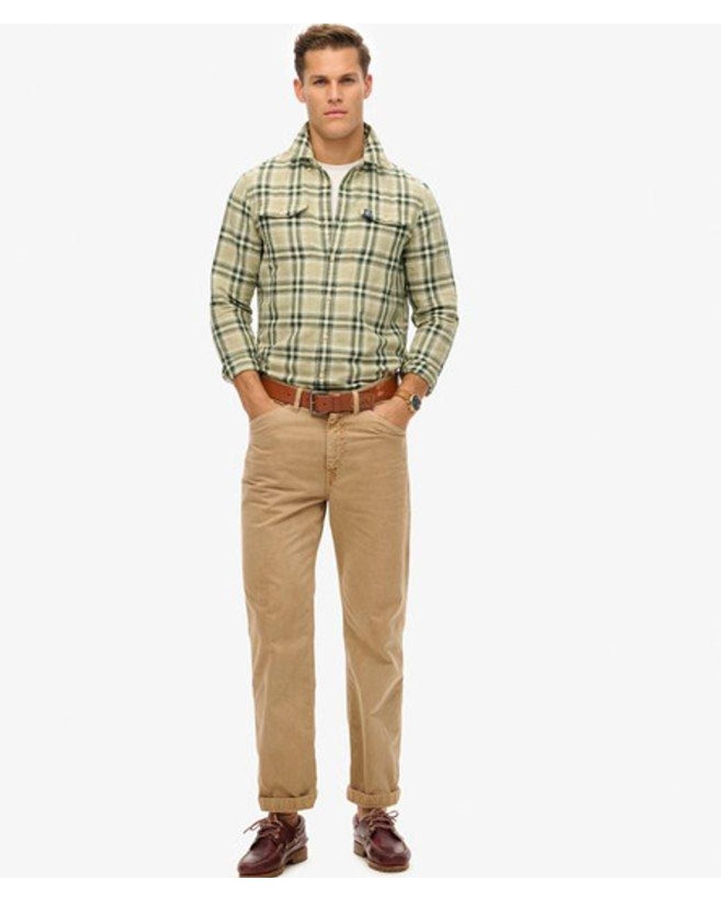 Superdry Green & Co The Merchant Store - Linen Check Shirt for men
