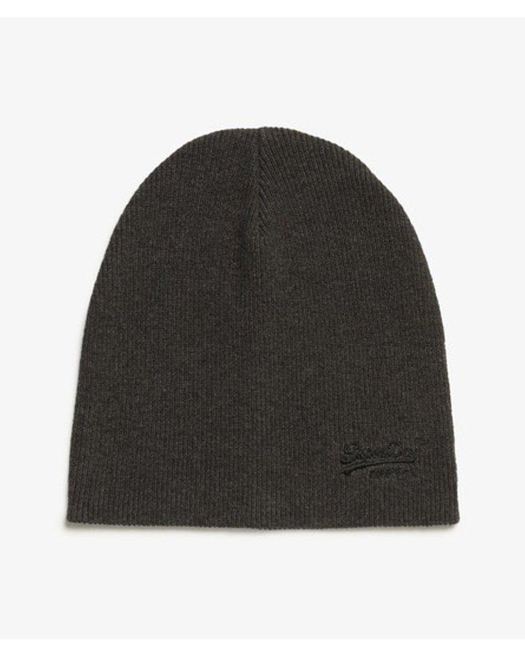 Superdry Black & Co Essential Logo Knitted Beanie Hat for men