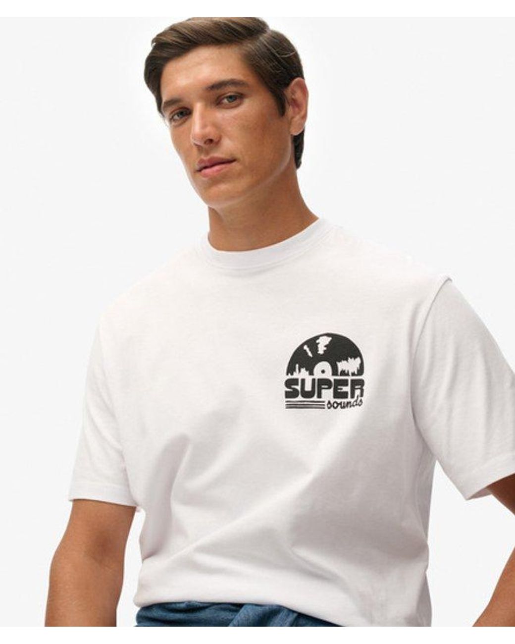 Superdry White & Co Record Label Oversized T-shirt for men