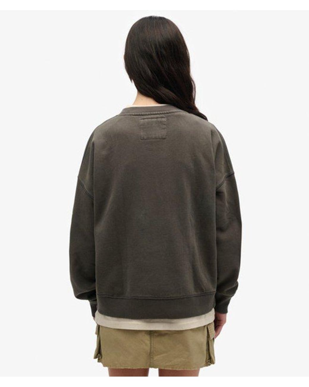 Superdry Gray & Co Athletic Essentials Relaxed Crew Sweatshirt