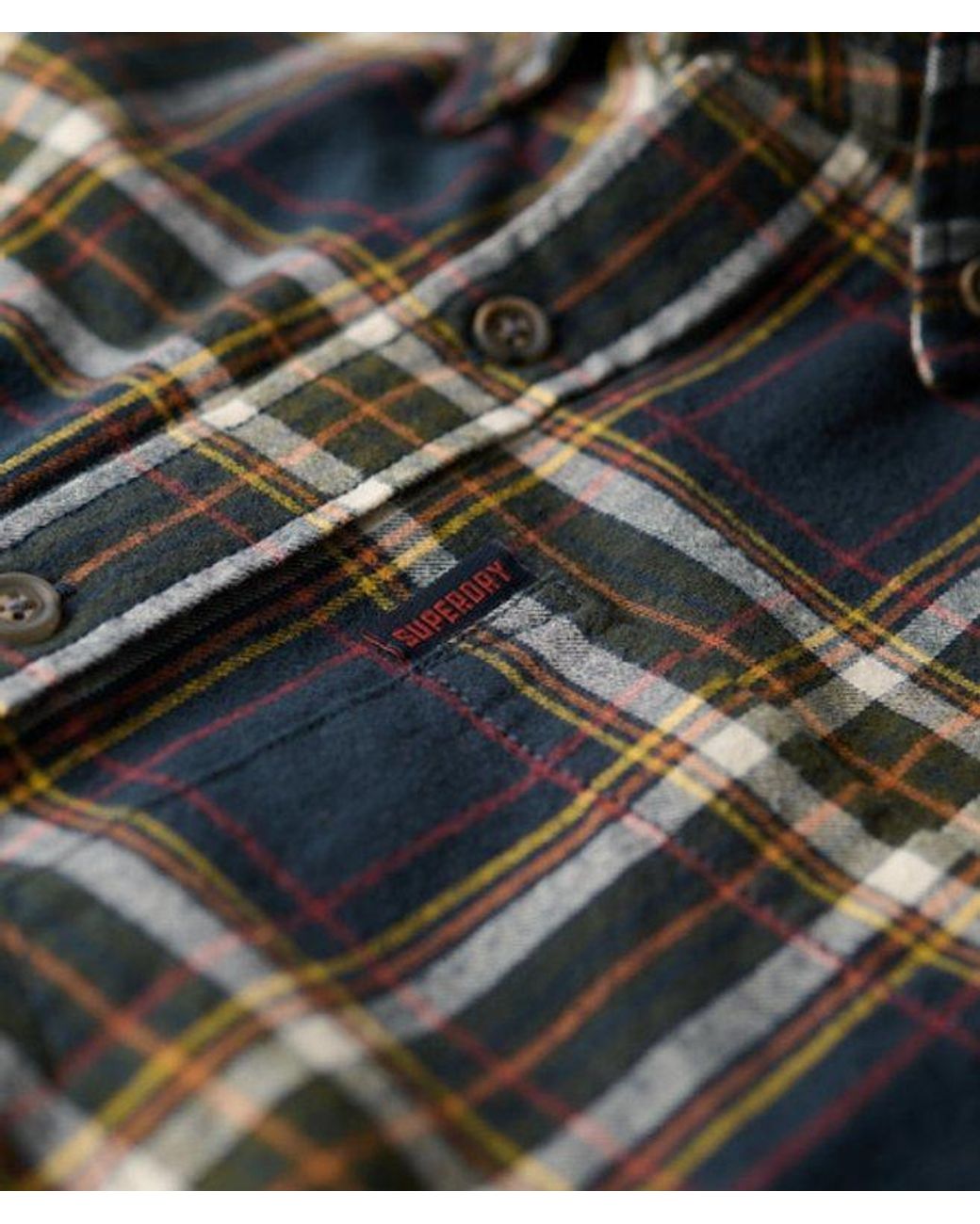 Superdry Gray Organic Cotton Vintage Check Shirt - Size: M for men