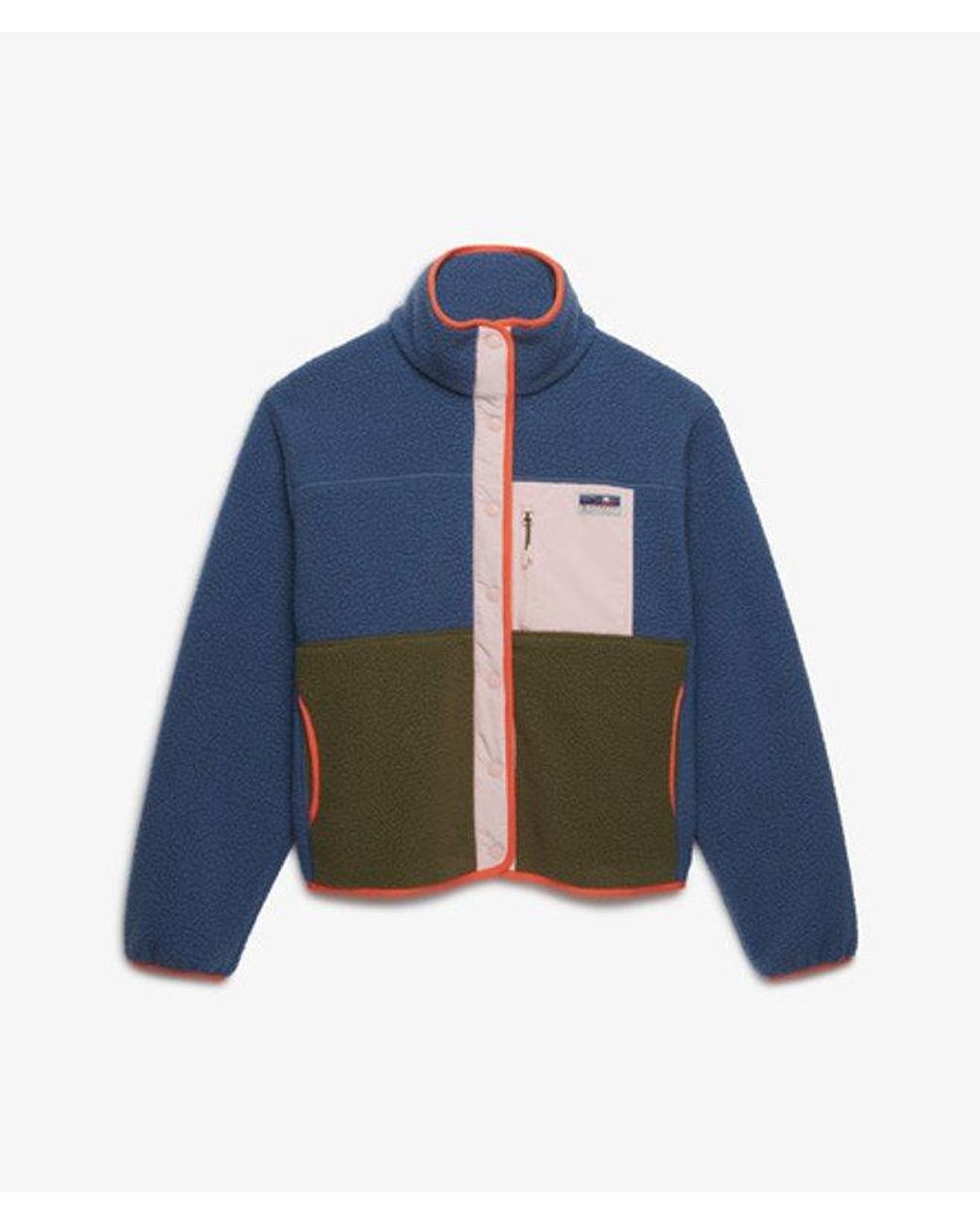 Superdry Blue & Co Colour Block Fleece Jacket