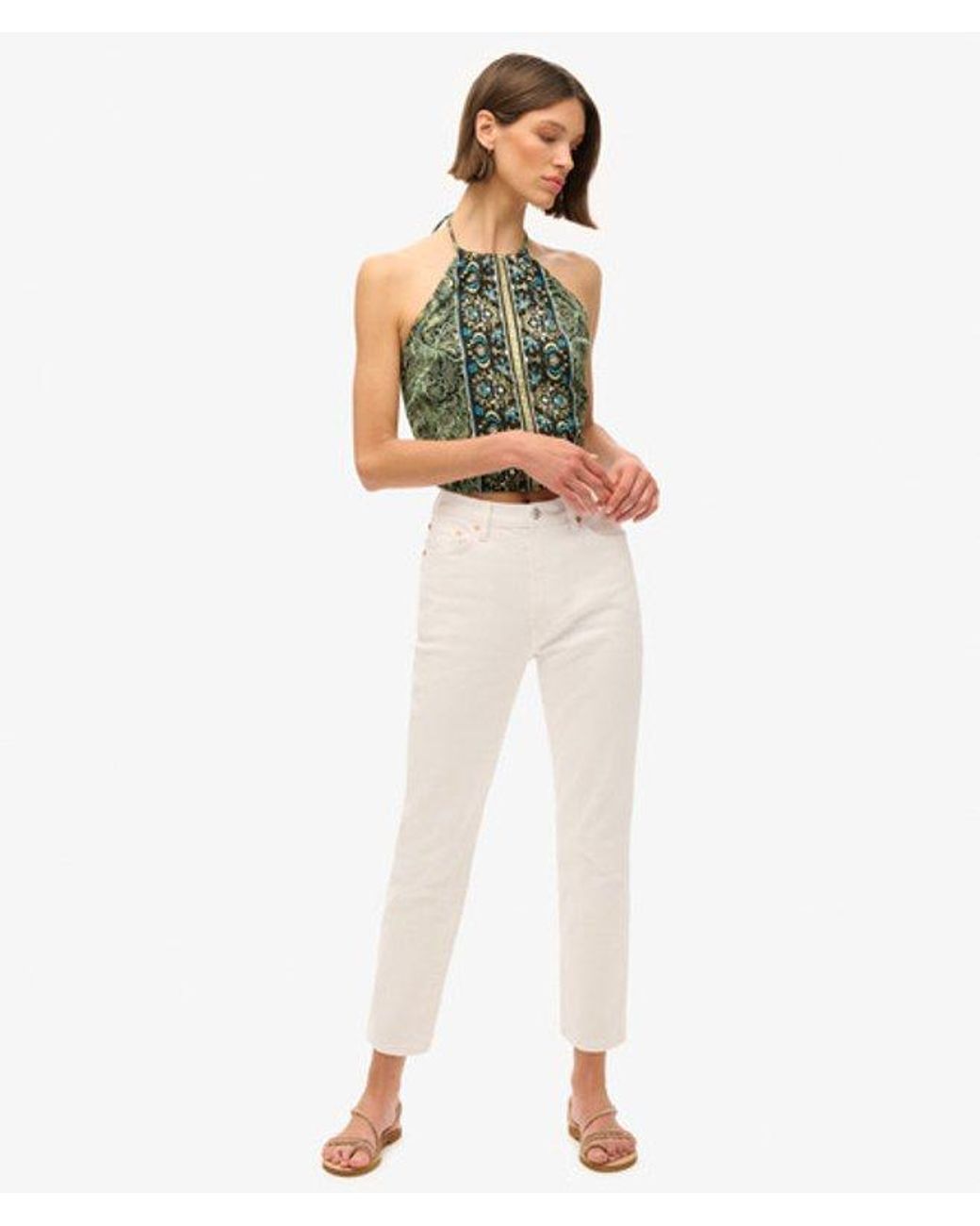 Superdry Green & Co Paisley Print Halter Top