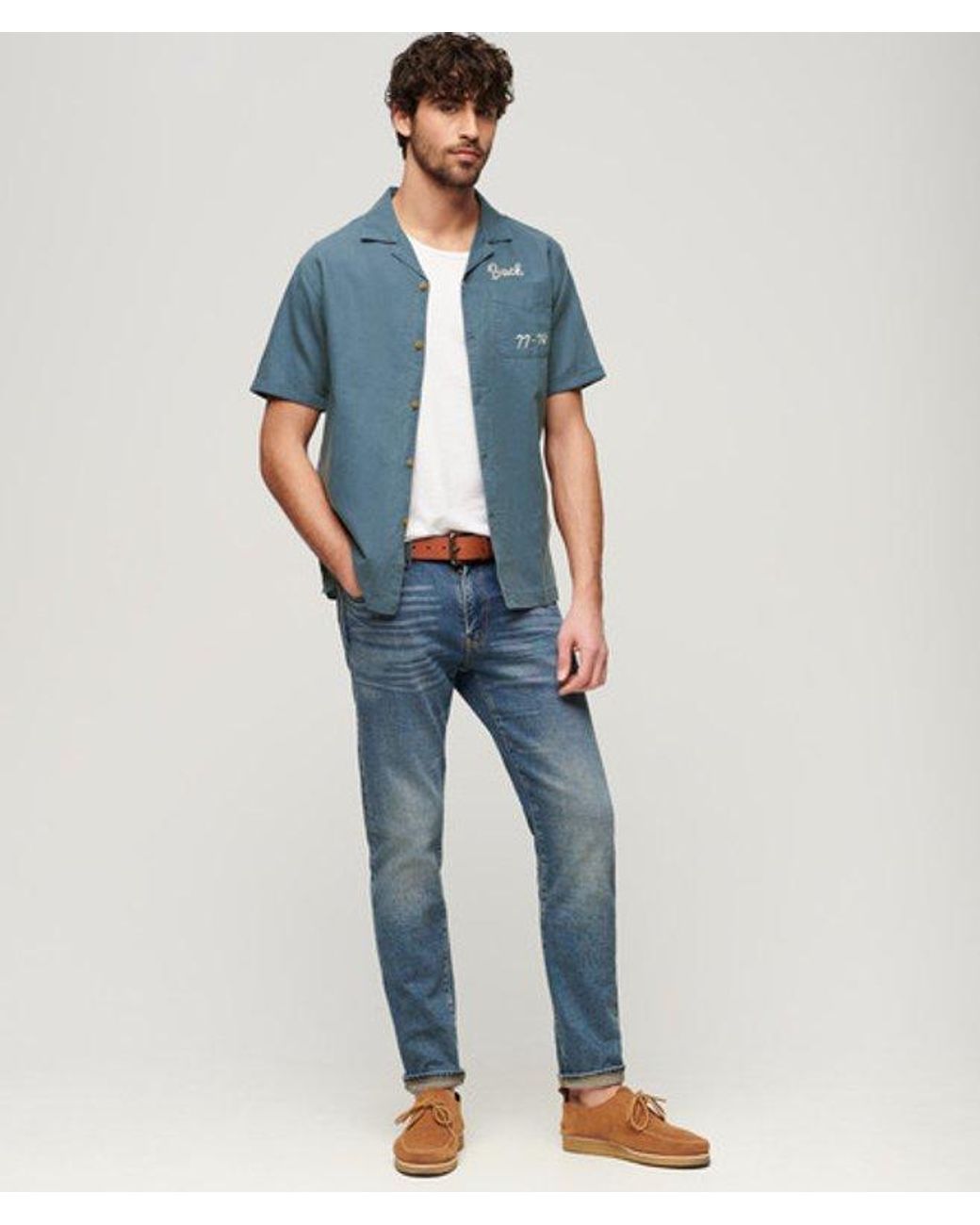 Superdry Blue & Co Resort Short Sleeve Shirt for men