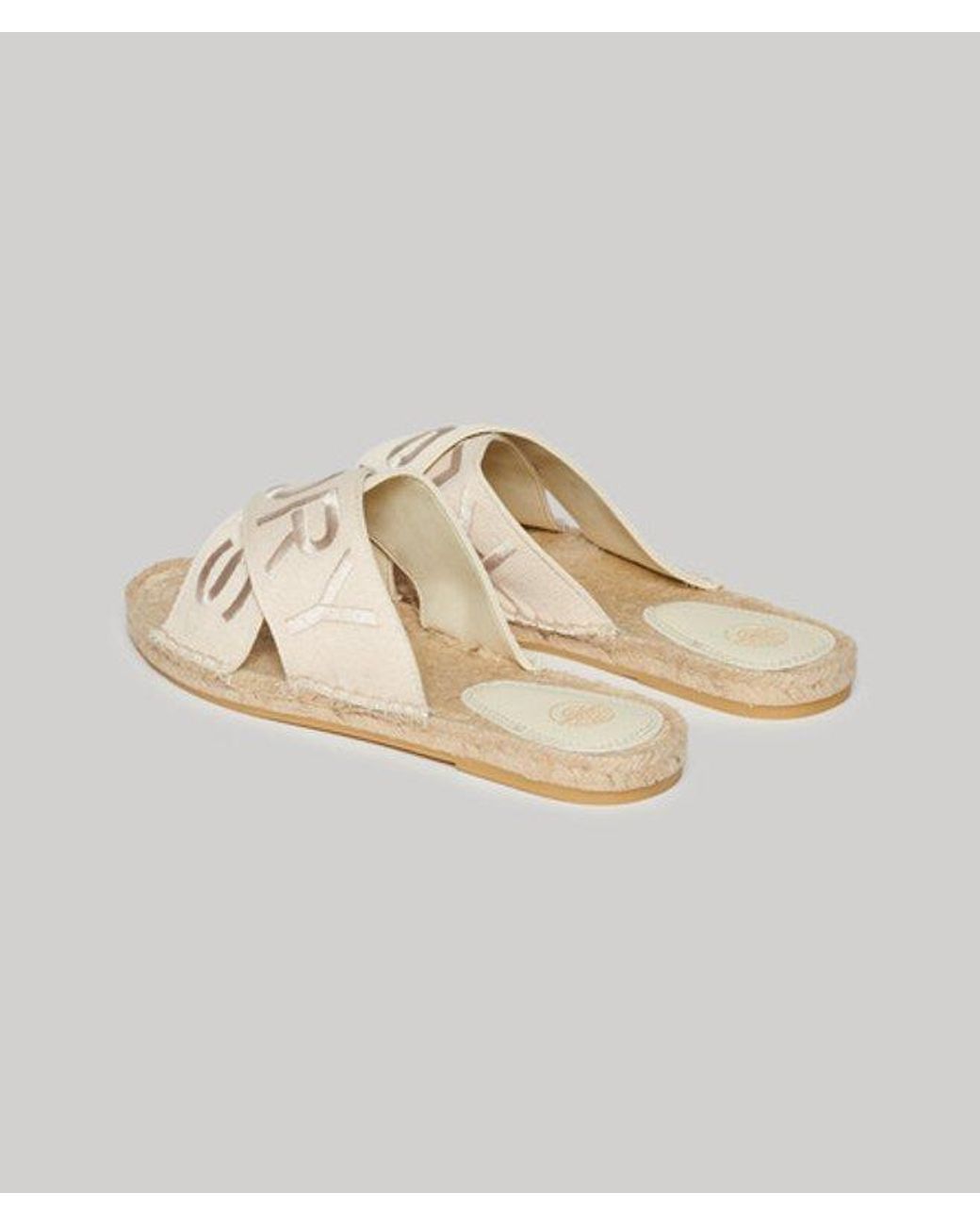 Superdry Metallic & Co Espadrille Cross Strap Sliders