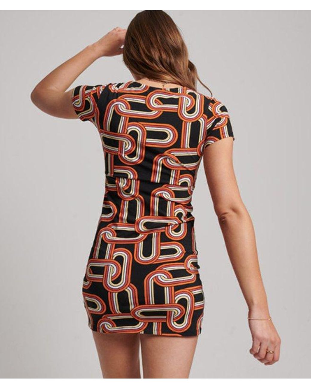Superdry Black & Co Ladies Geometric Print Wrap Day Dress