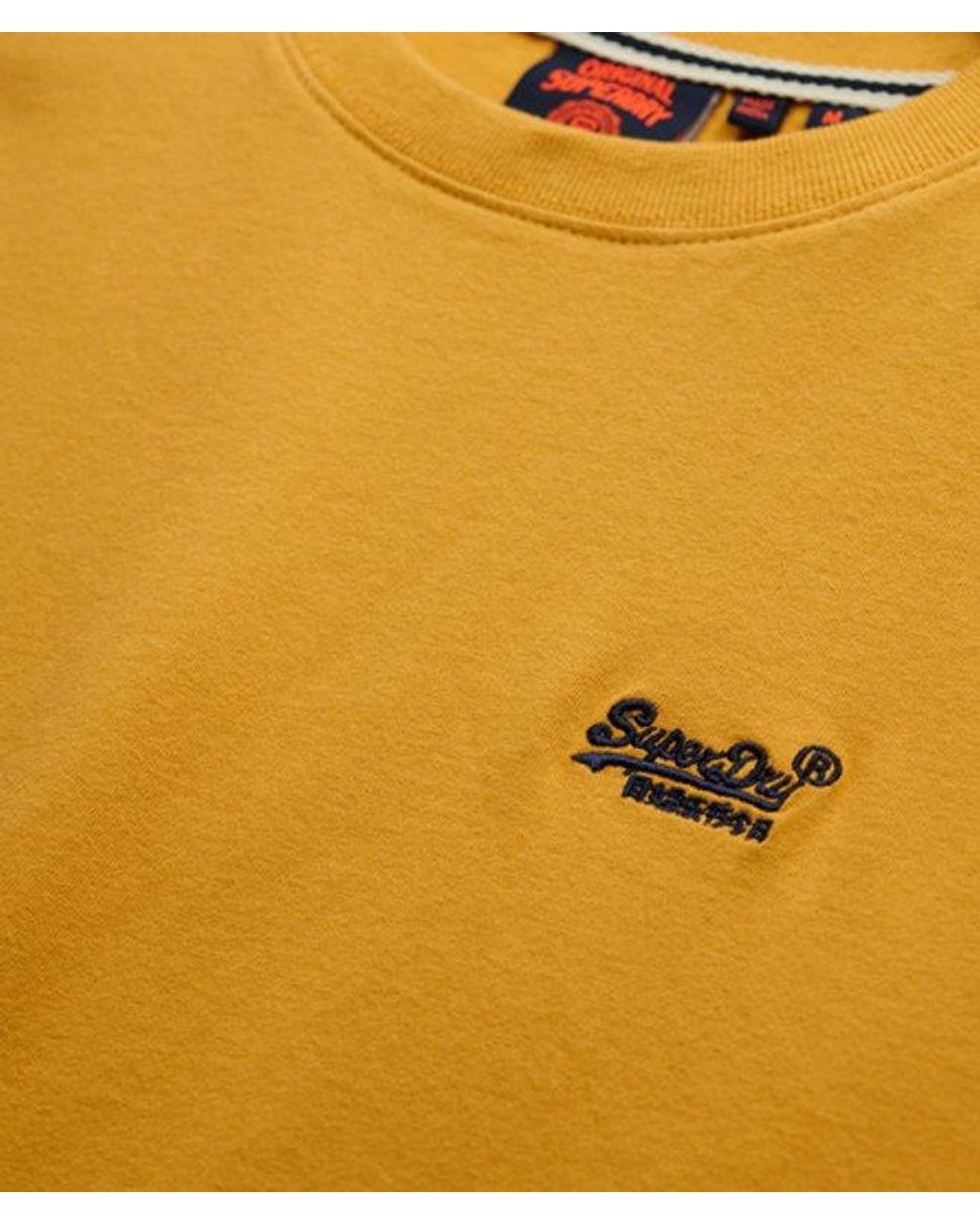 Superdry Orange Organic Cotton Essential Logo T-Shirt for men