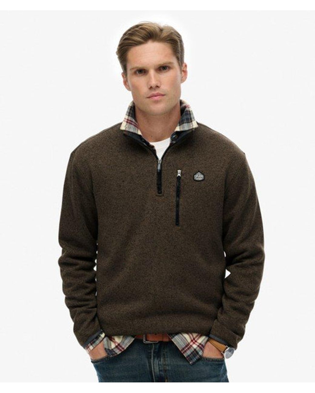 Superdry Black & Co Storm Fleece Half Zip Jumper for men