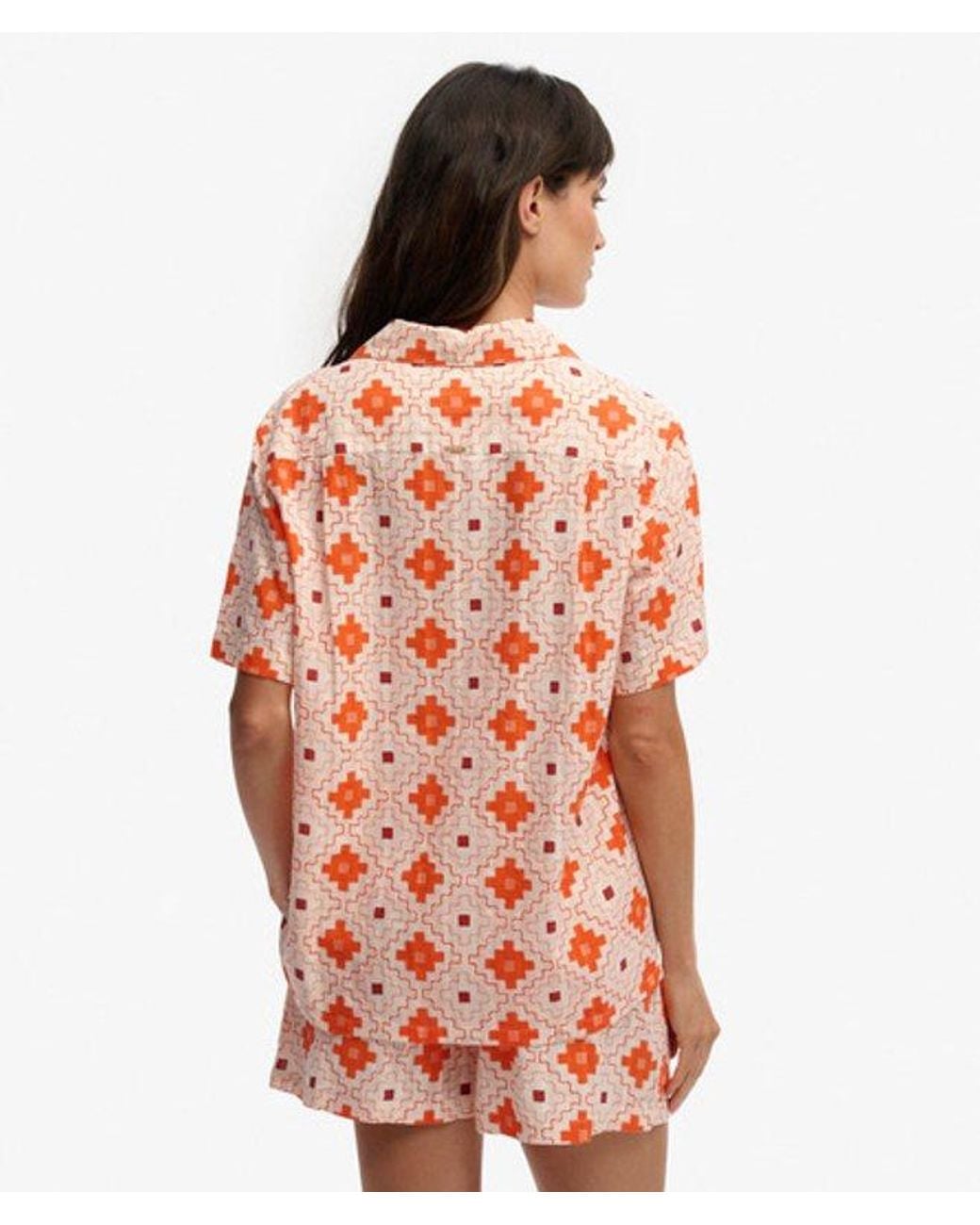 Superdry Red & Co Beach Printed Short Sleeve Shirt