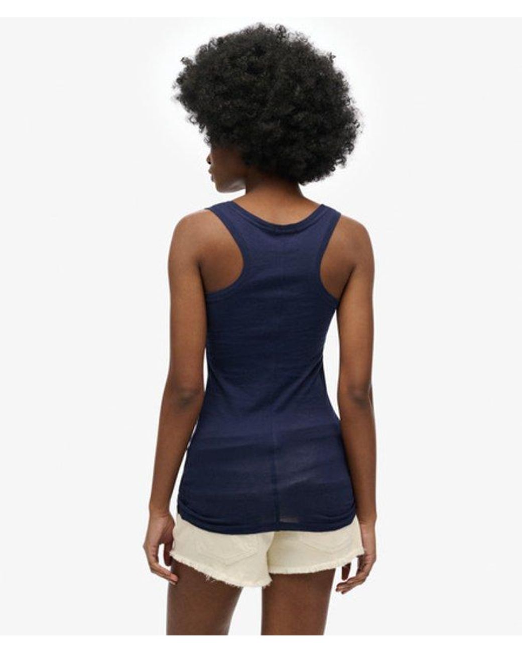 Superdry Blue & Co Studios Lightweight Racer Vest Top