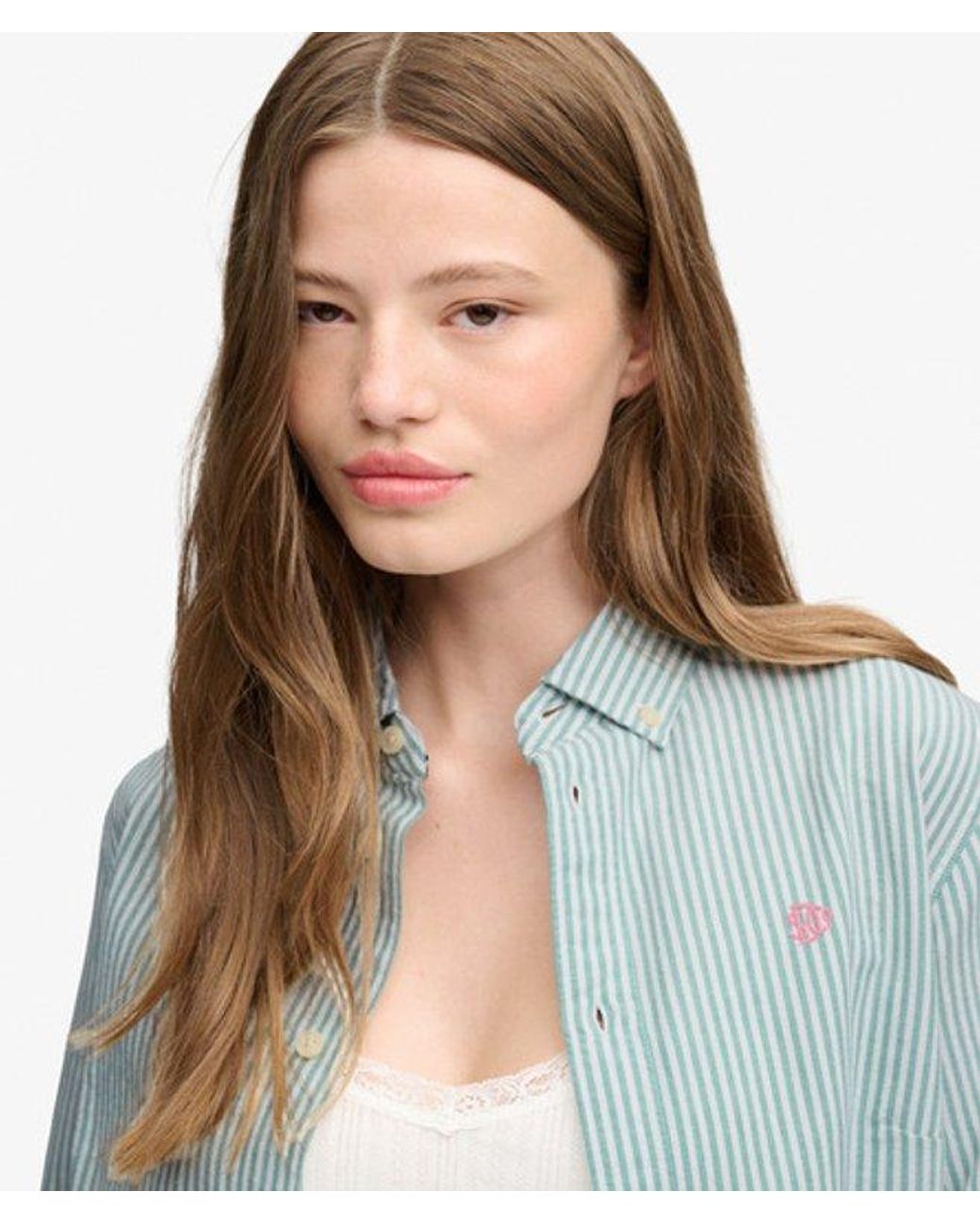 Superdry Blue & Co Slim Oxford Button Down Long Sleeve Shirt
