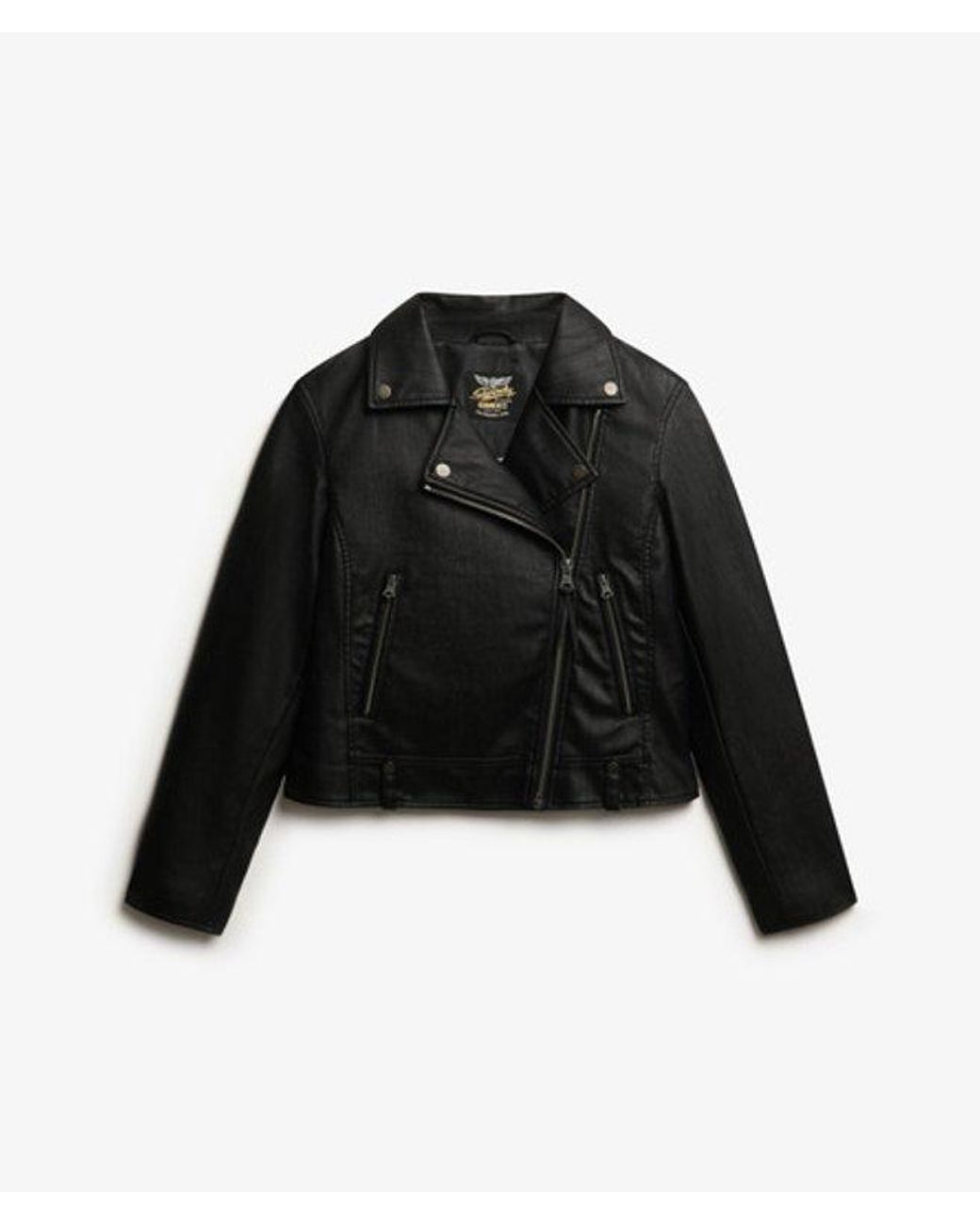 Superdry Black & Co Classic Faux Leather Biker