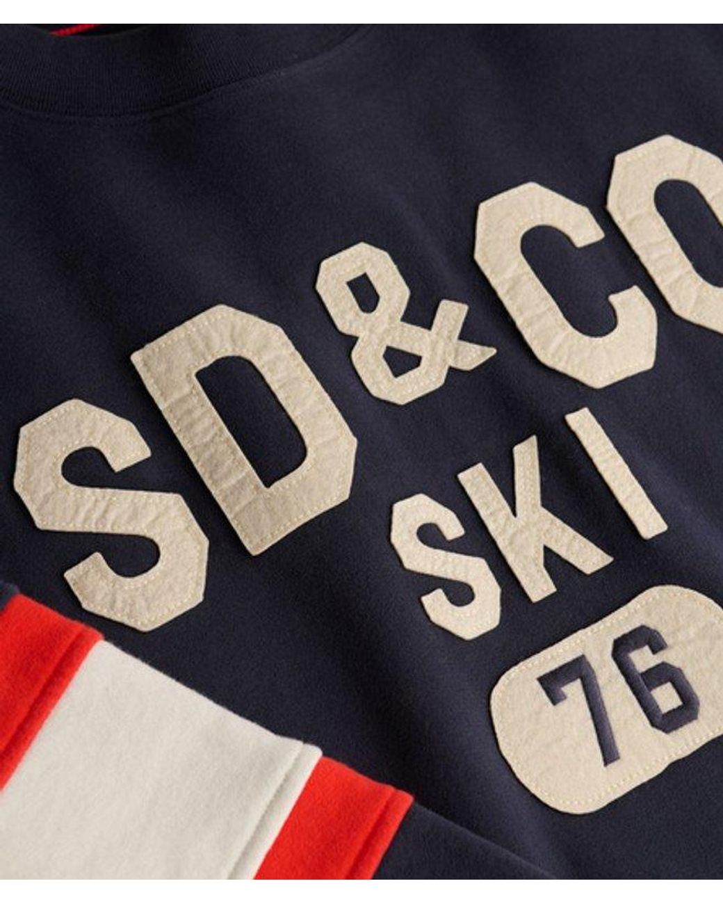 Superdry Blue & Co Aspen Athletics Preppy Ski Sweatshirt