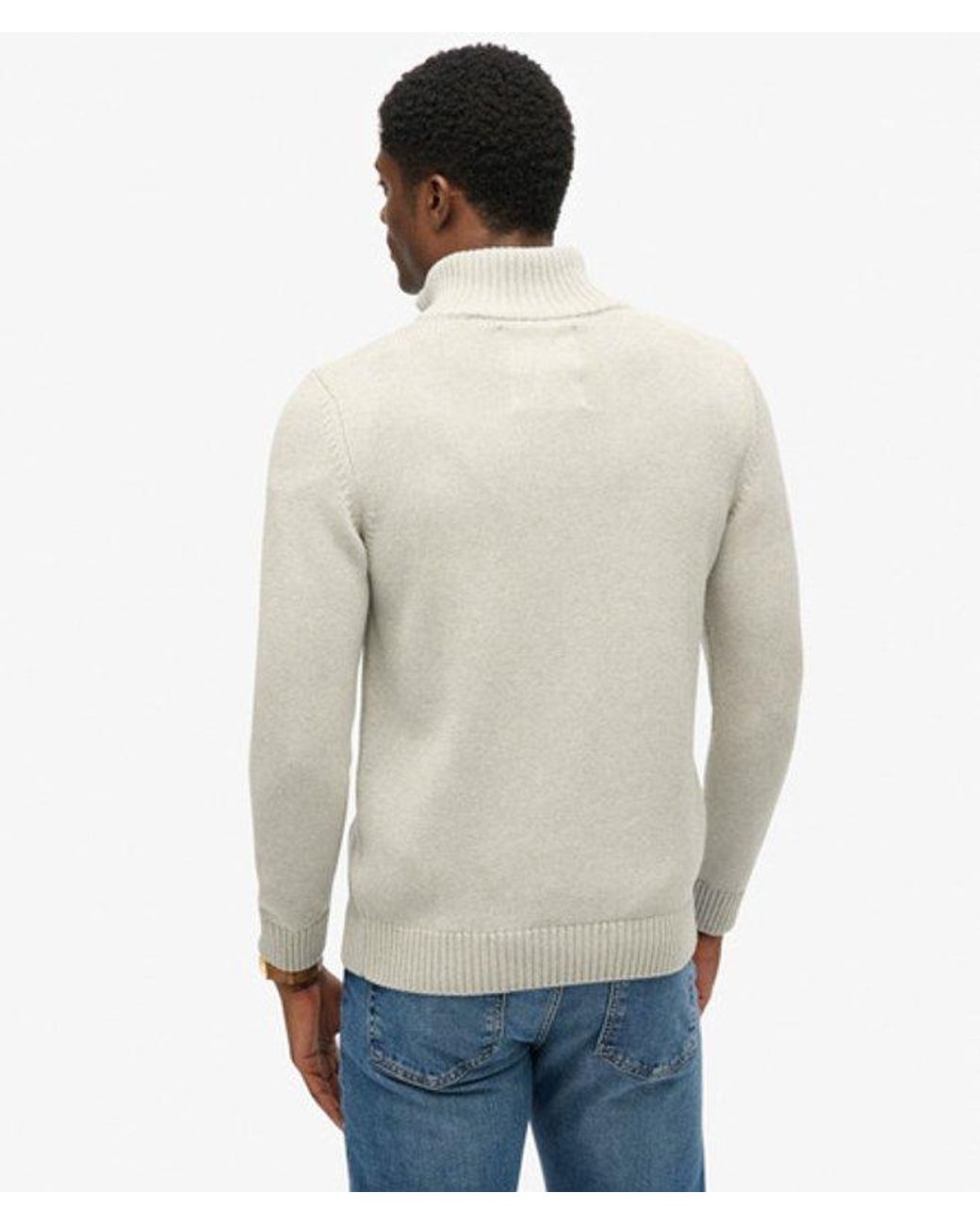 Superdry Gray & Co Cotton Half Zip Knit Jumper for men