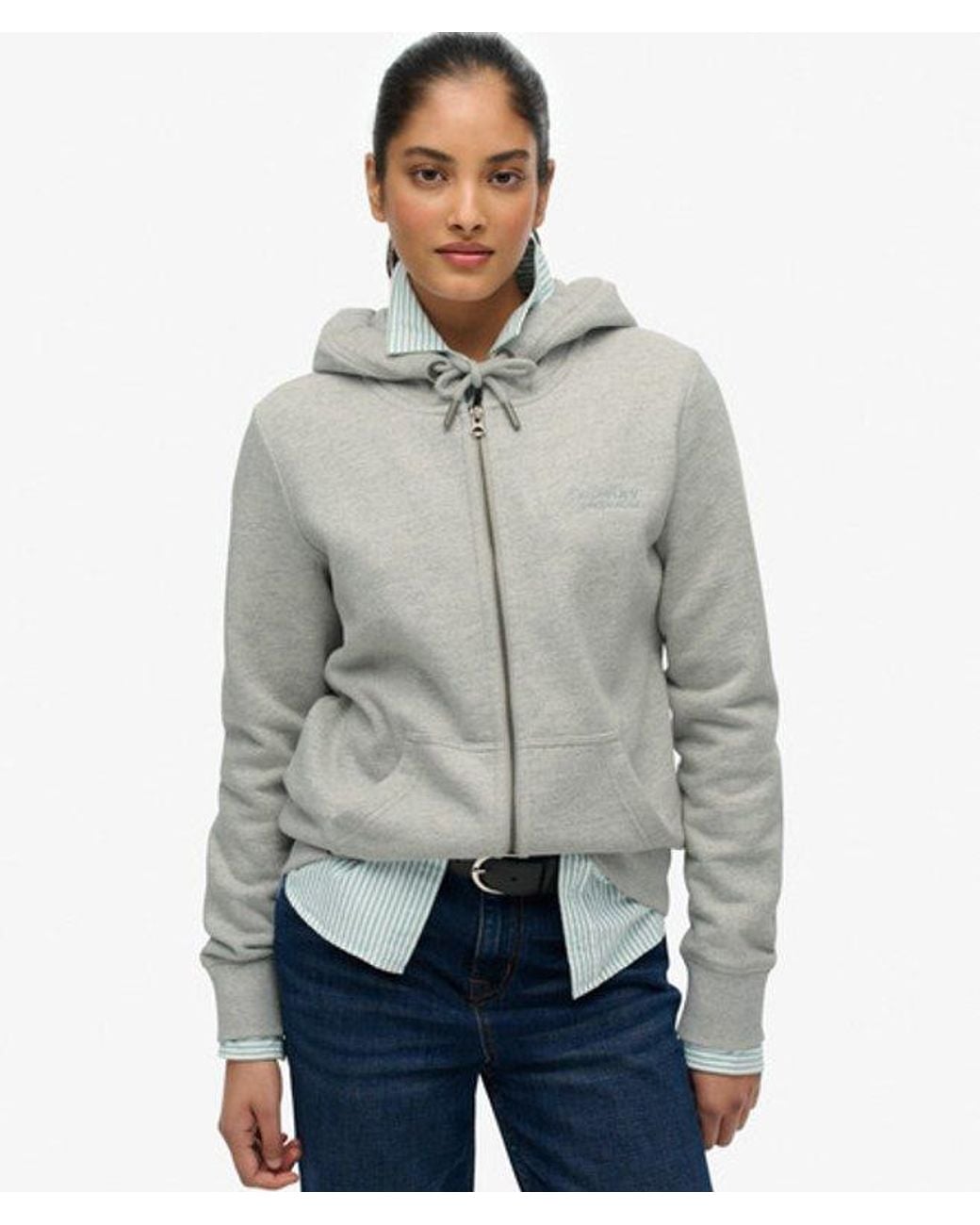 Superdry Gray & Co Athletic Essentials Logo Zip Hoodie