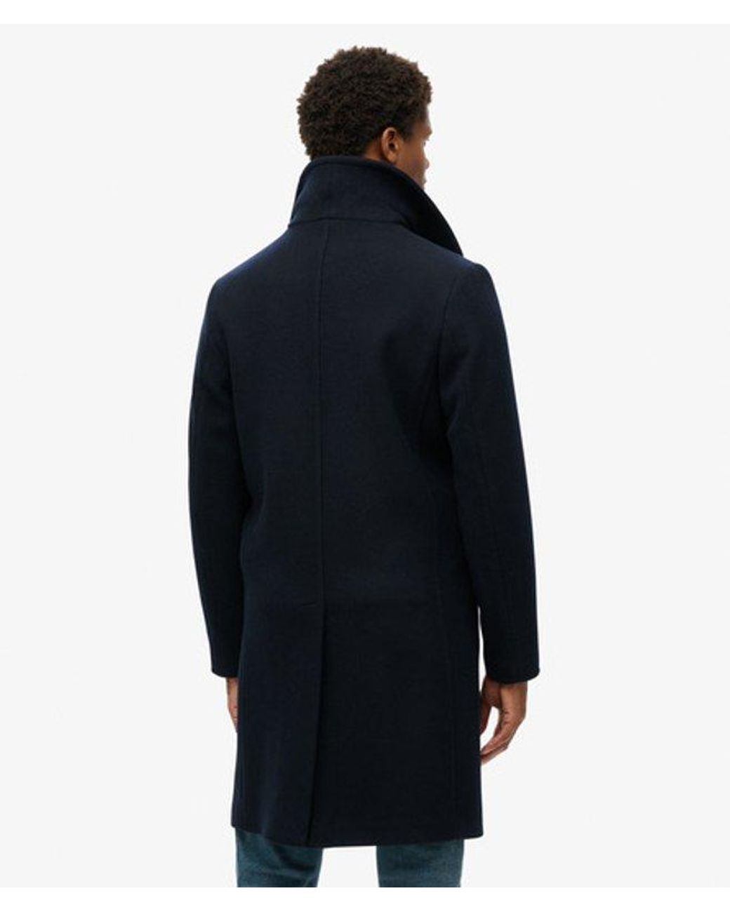 Superdry Blue & Co The Merchant Store - Wool Long Coat for men