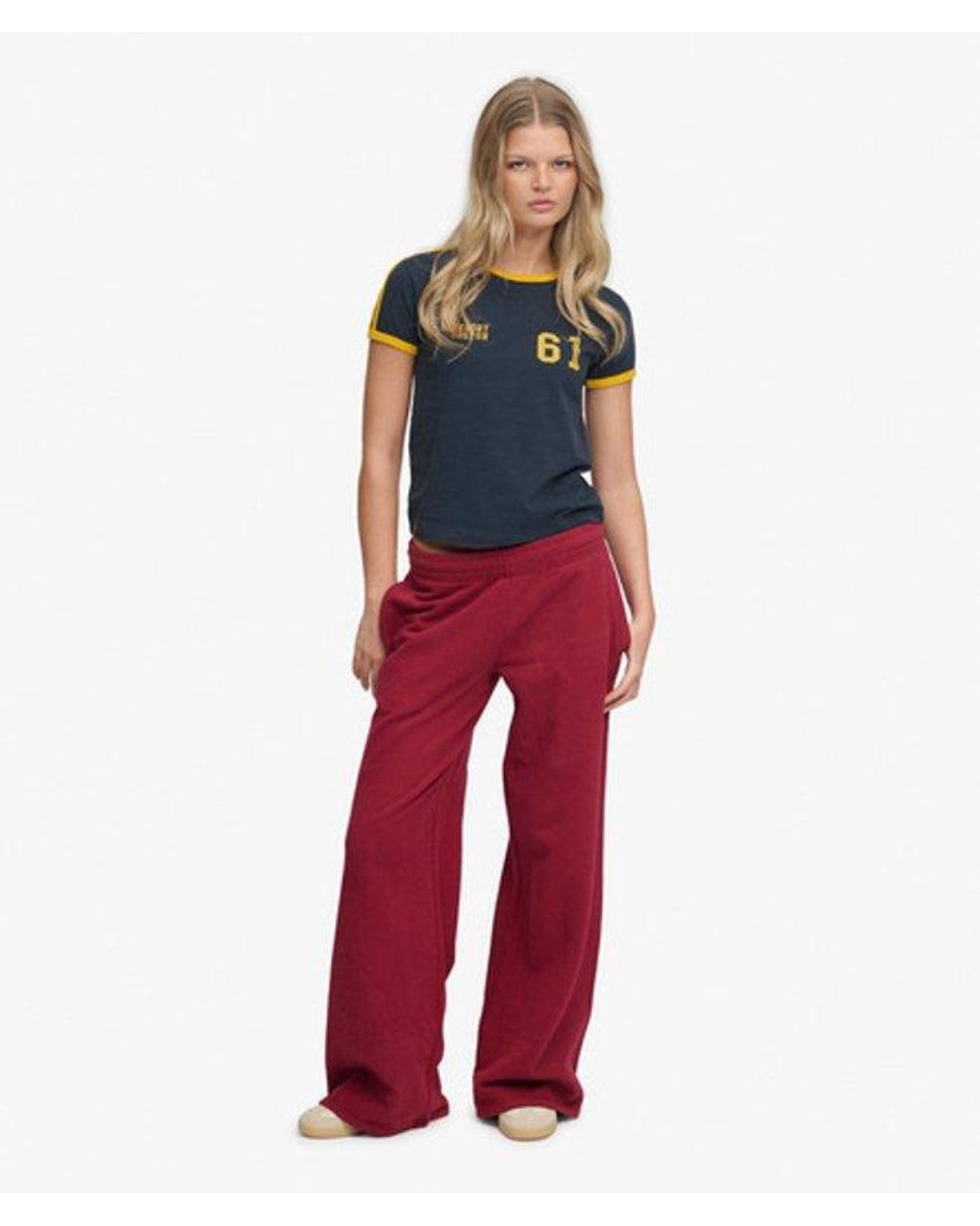 Superdry Red & Co Athletic Essentials Stripe T-shirt