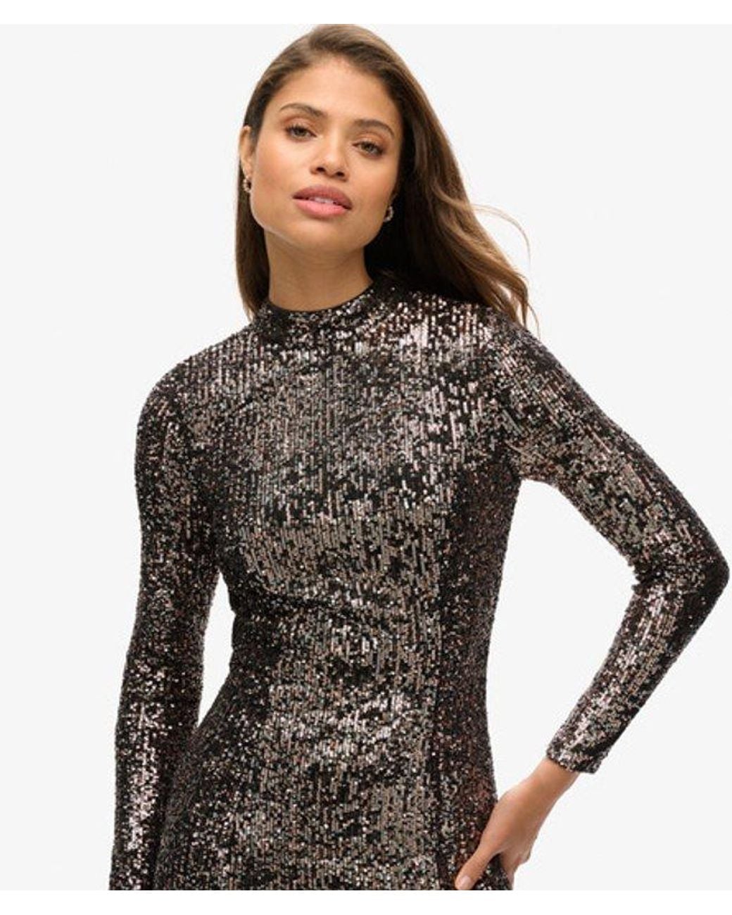 Superdry Multicolor & Co Backless Sequin Midi Dress