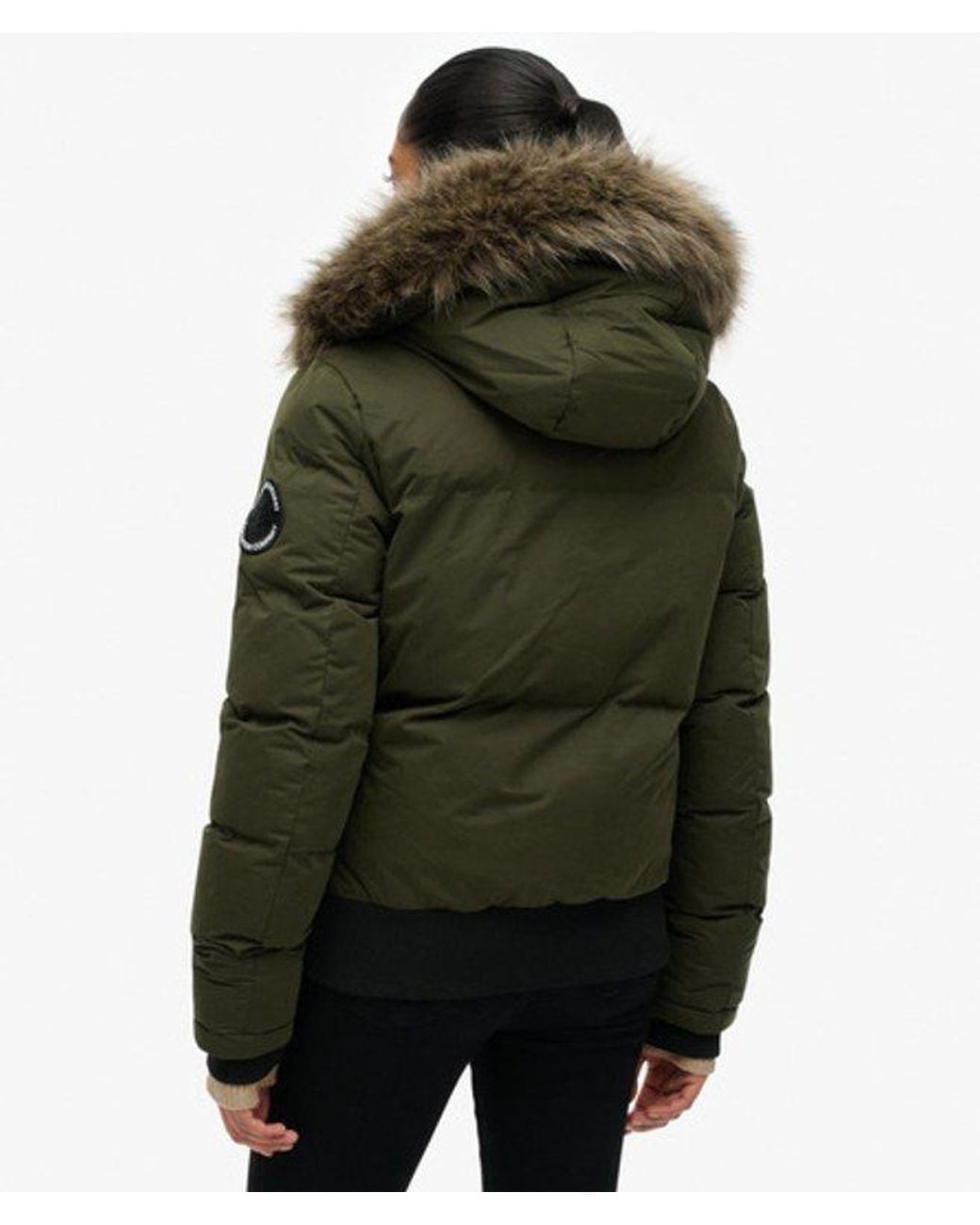 Superdry Everest Microfibre Ella Bomberjack in het Green