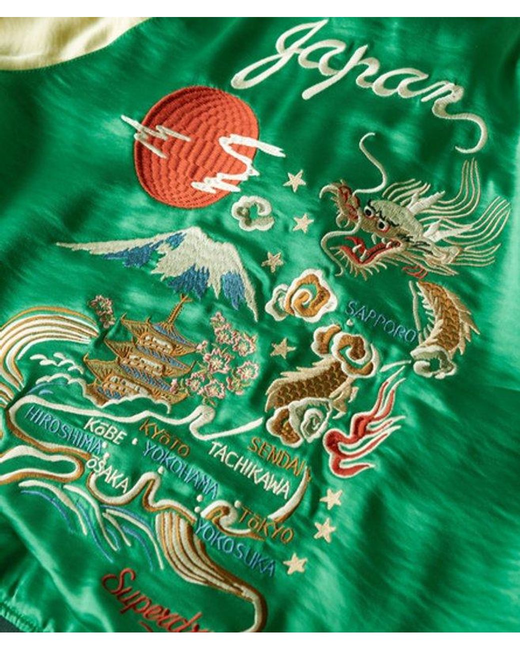Superdry Green & Co Sukajan Embroidered Bomber Jacket