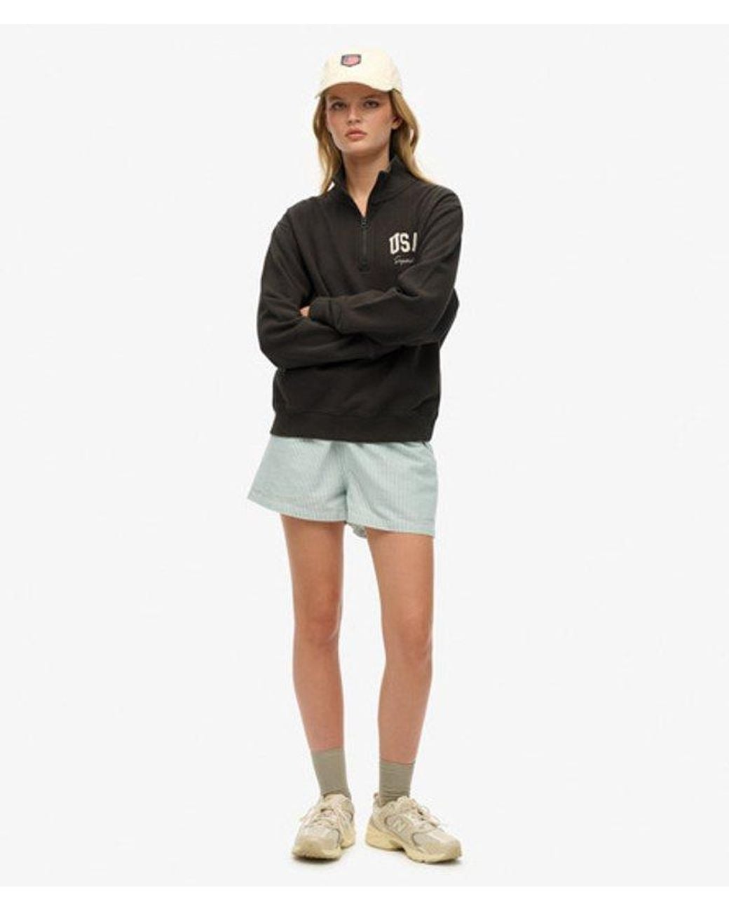 Superdry & Co Athletic Essentials Trui Met Halve Rits in het Black