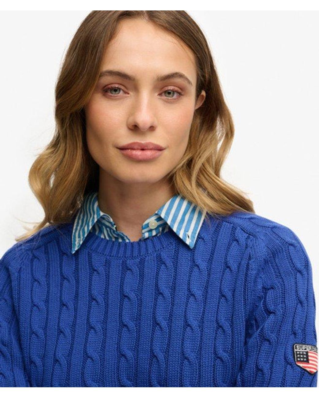 Superdry Blue & Co Slouchy Cable Knit Jumper