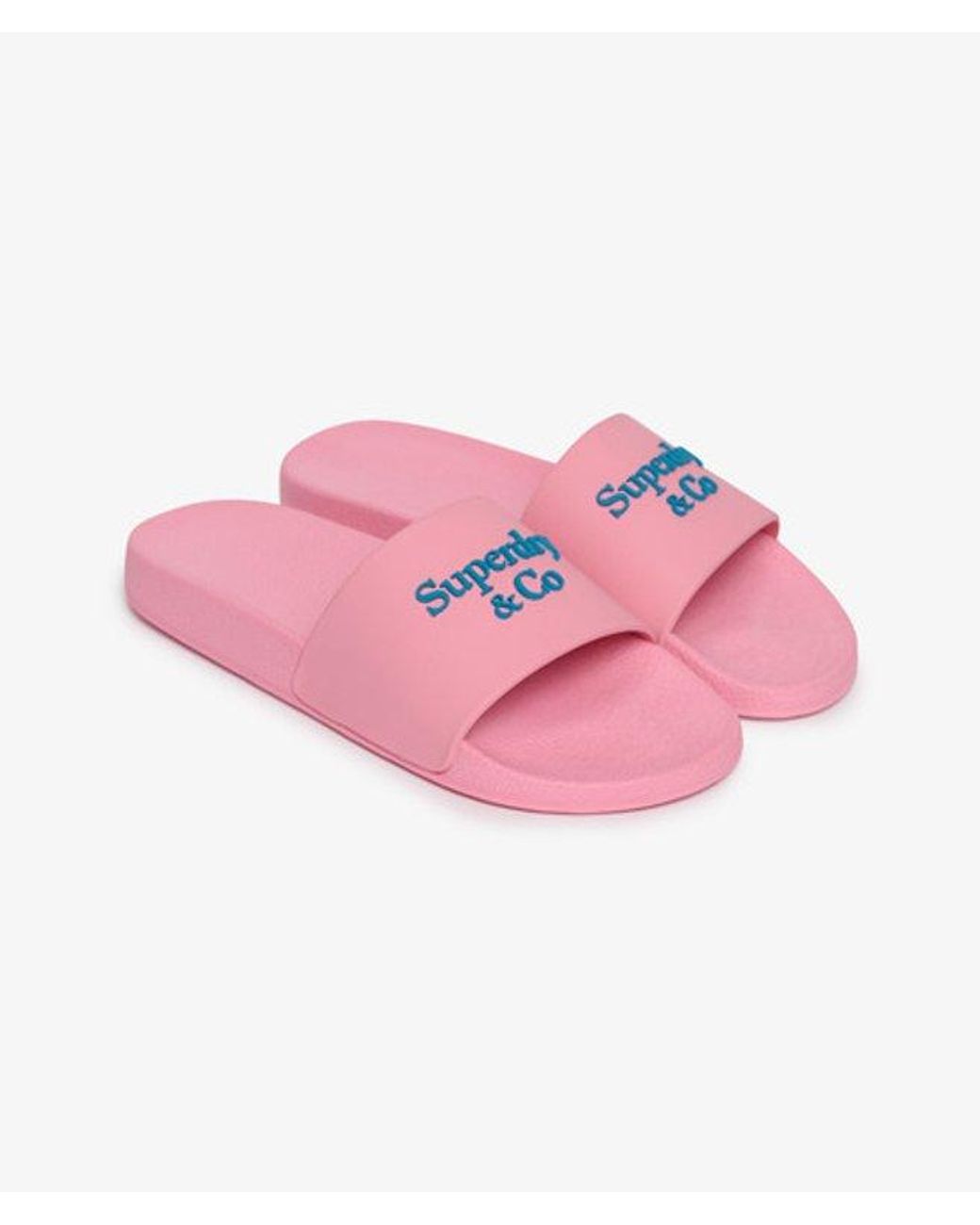 Superdry Pink & Co Pool Sliders