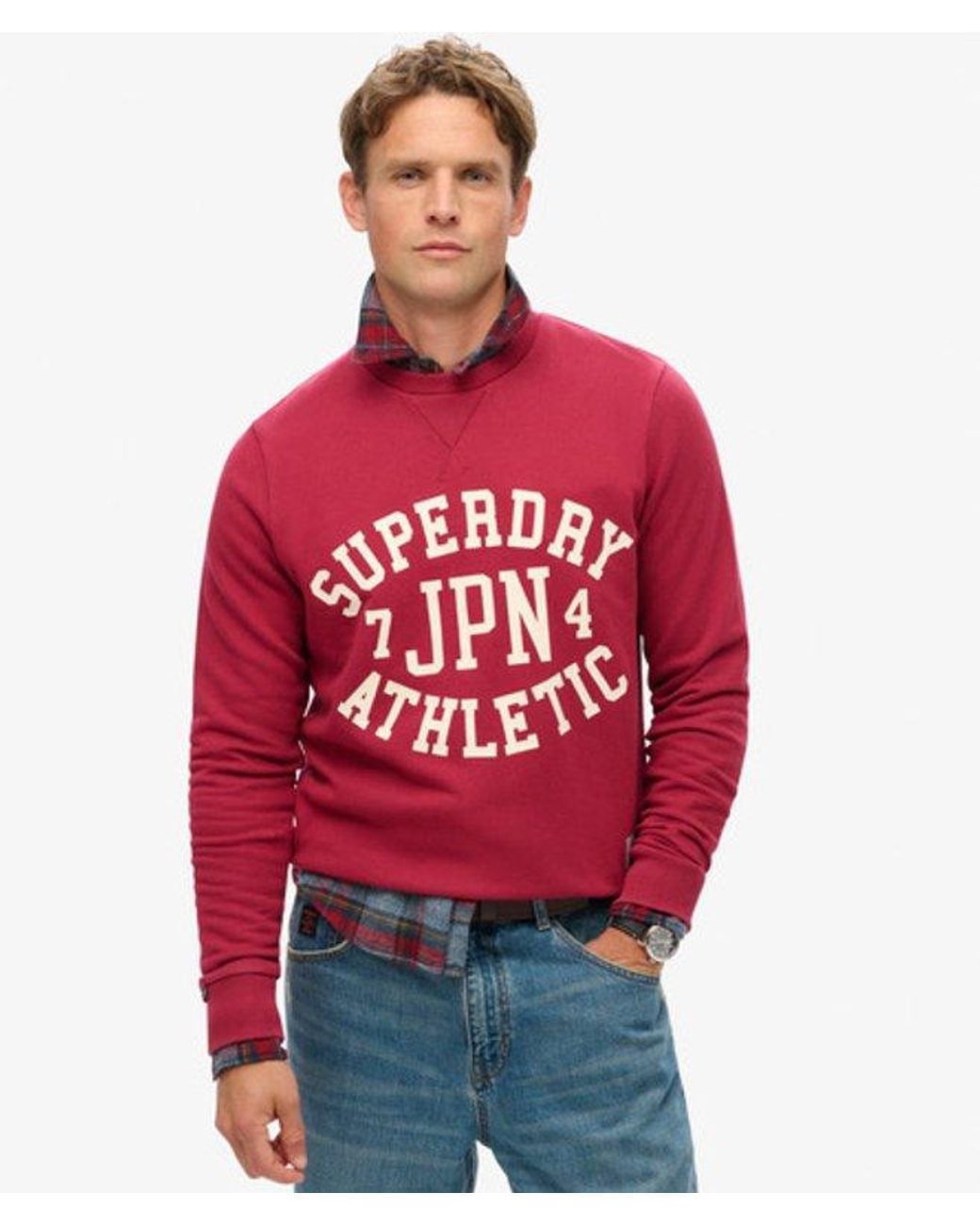Superdry Red & Co Athletic Printed Sweatshirt for men