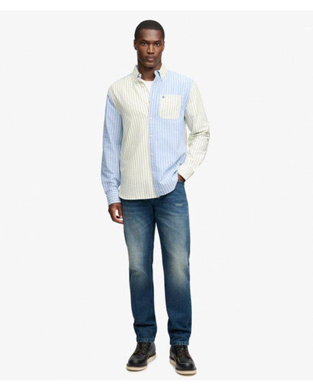 Superdry White & Co Mix Match Oxford Long Sleeve Shirt for men