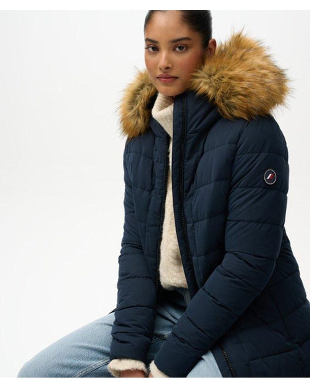 Superdry Blue & Co Arctic Long Puffer Coat