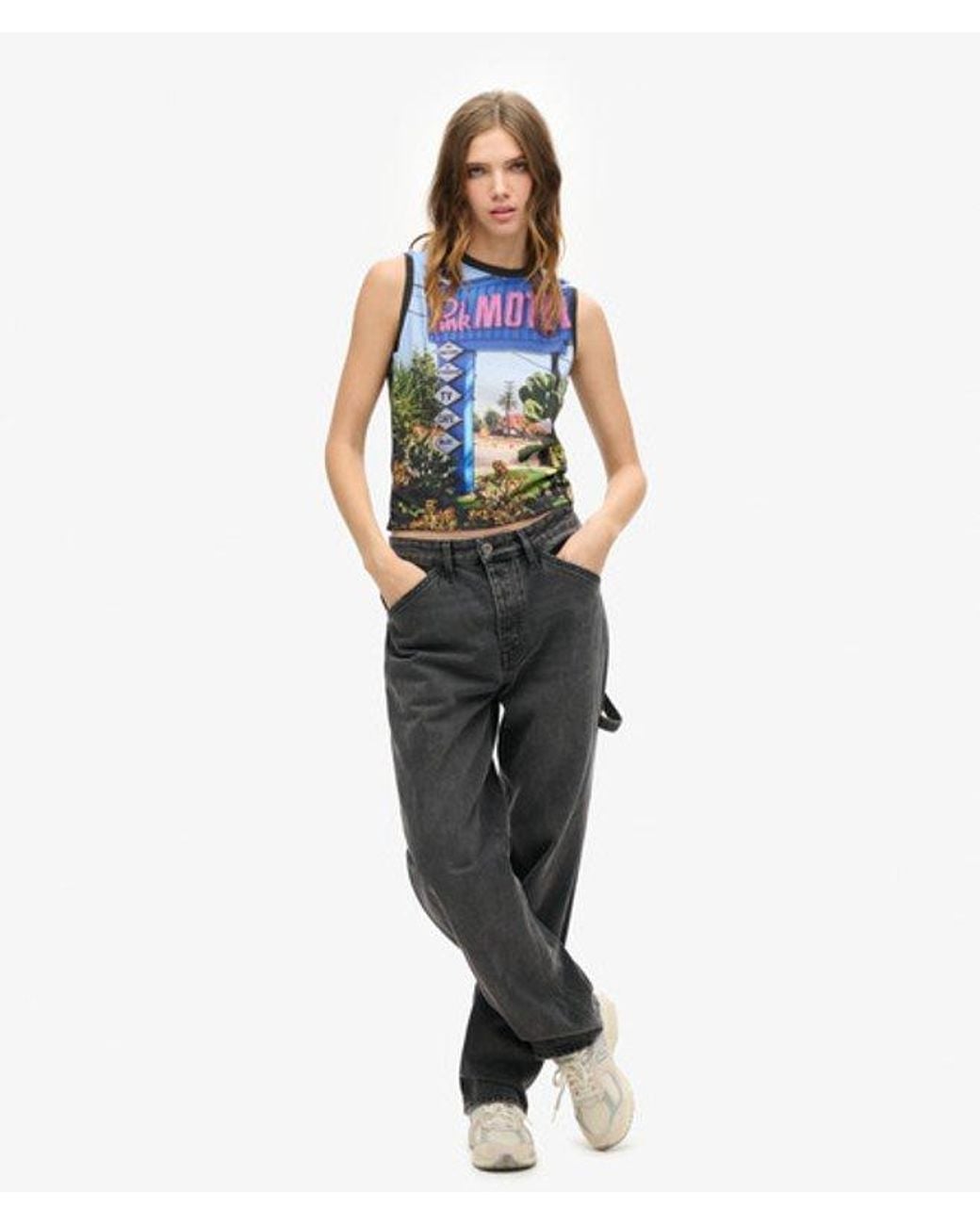 Superdry Blue & Co Sub Print Vest Top