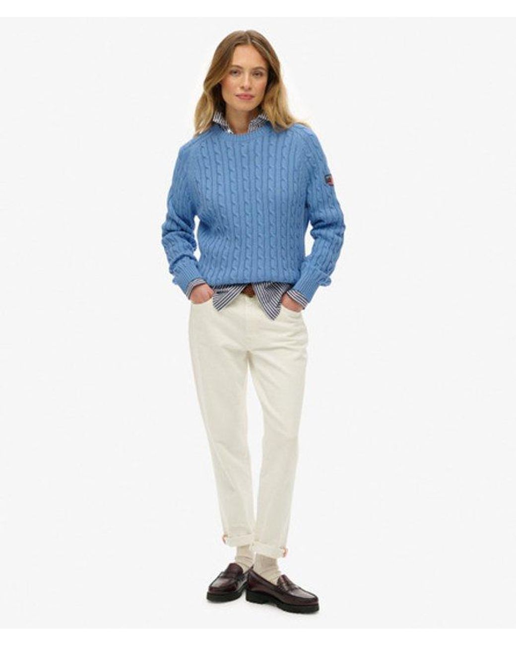 Superdry Blue & Co Slouchy Cable Knit Jumper