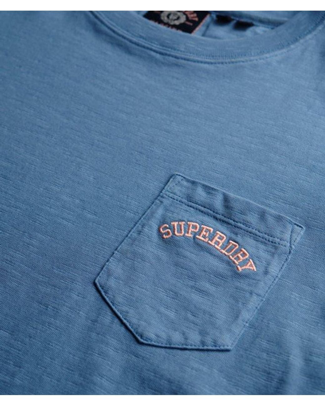 Superdry Blue & Co Essential Logo Garment Dye Pocket T-shirt