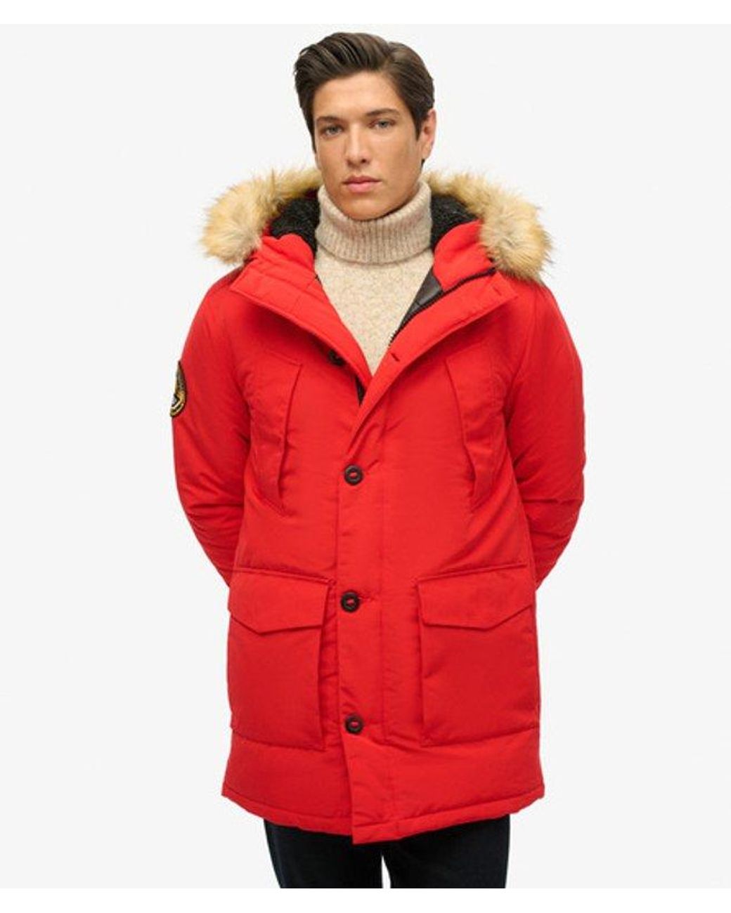 Superdry Red & Co Everest Parka Coat for men