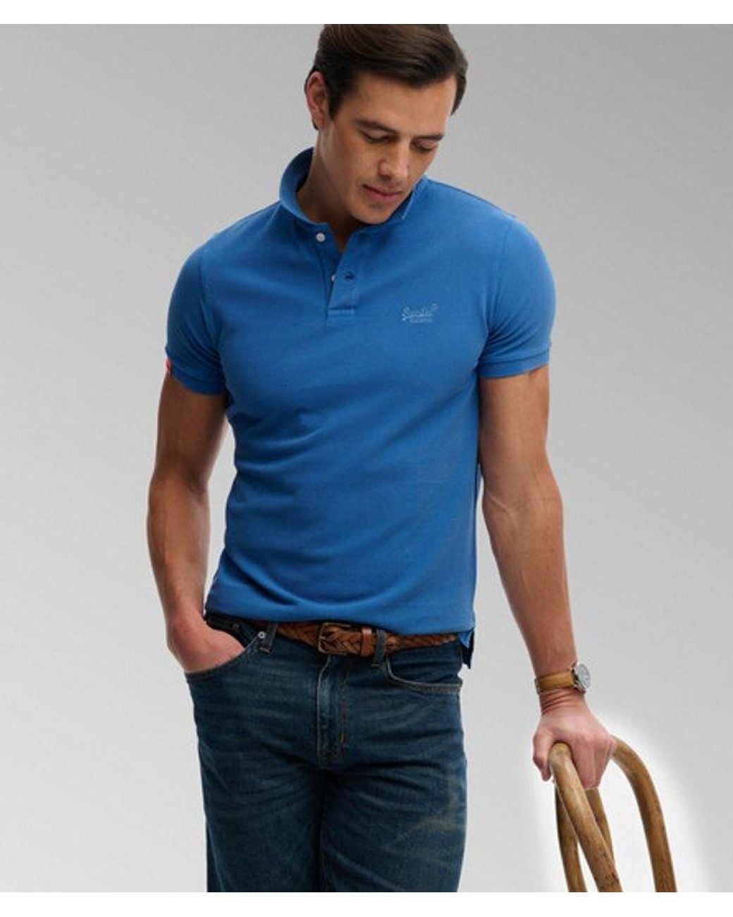 Superdry Blue & Co Vintage Destroy Polo Shirt for men